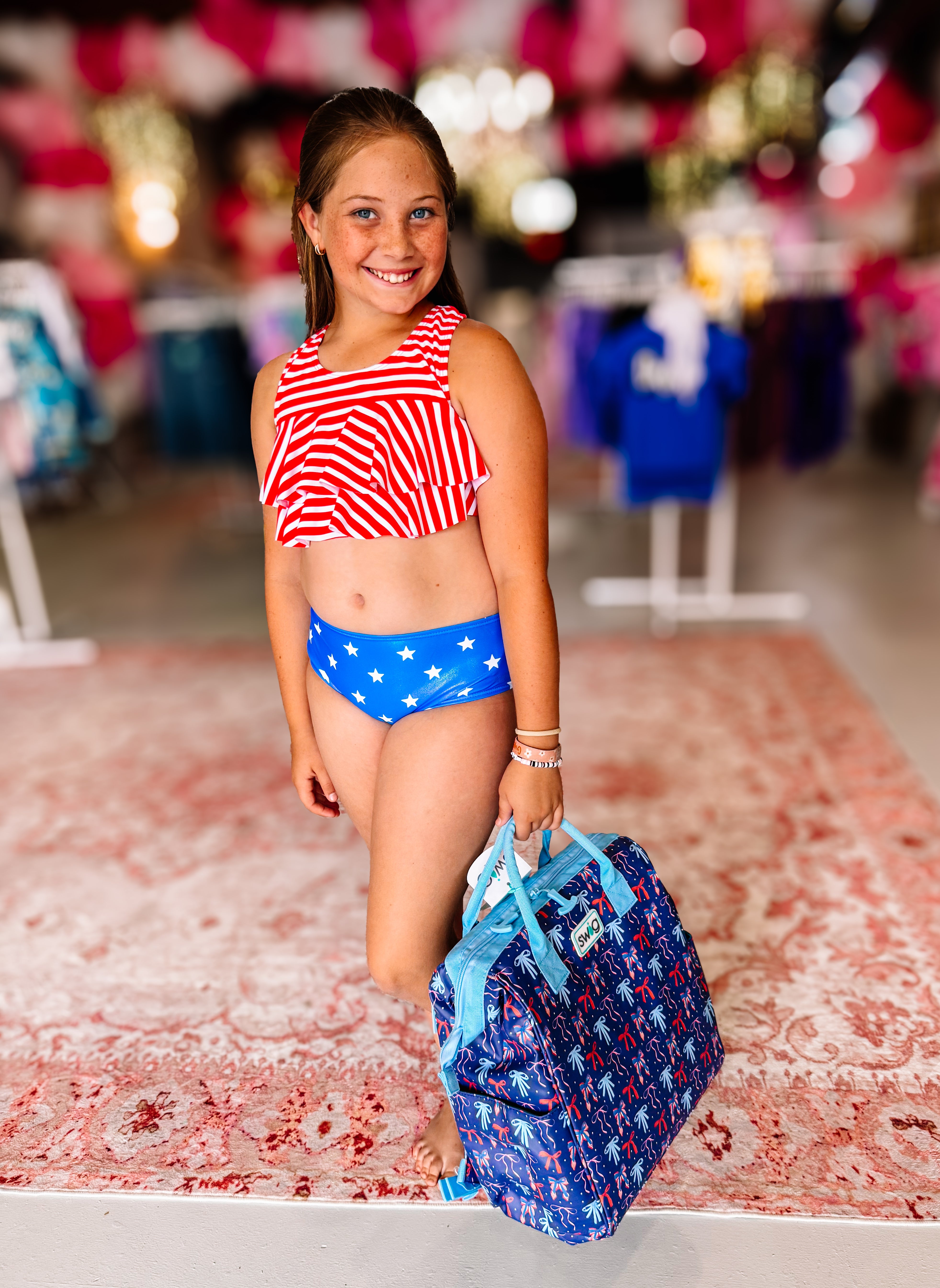 Girls Shimmer Stars & Stripes 2-Piece Swim Suit-JAG Swim-Dear Me Southern Boutique, located in DeRidder, Louisiana