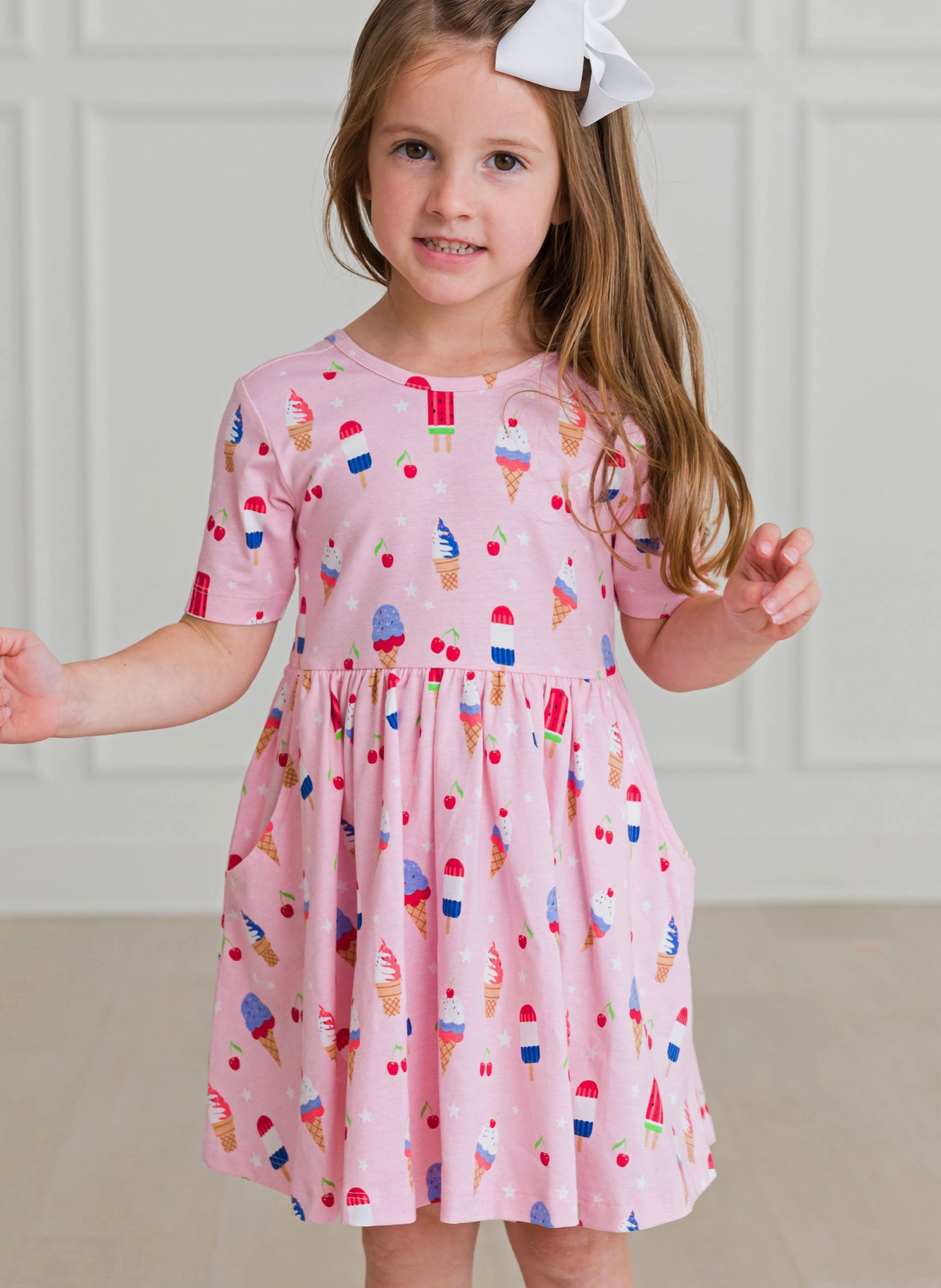 Girls Sweet Freedom Twirl Dress-JAG Dresses-Dear Me Southern Boutique, located in DeRidder, Louisiana