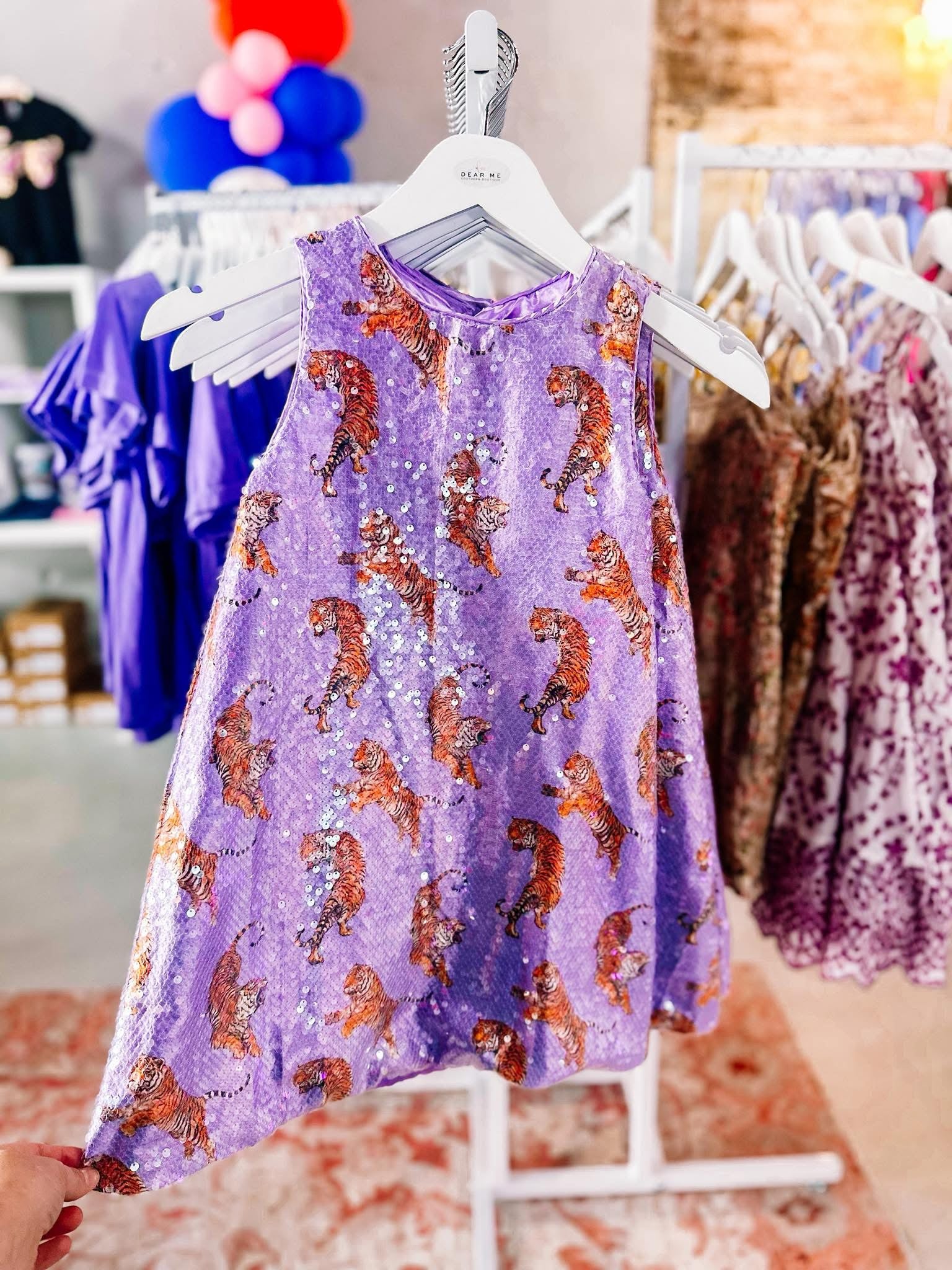 Girls Tiger Prance Sequin Dress-Kids Clothing-Dear Me Southern Boutique, located in DeRidder, Louisiana