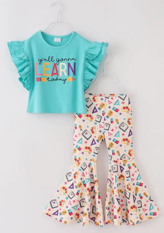 Girls Yall Gonna Learn Today Bell Set-Kids-Dear Me Southern Boutique, located in DeRidder, Louisiana