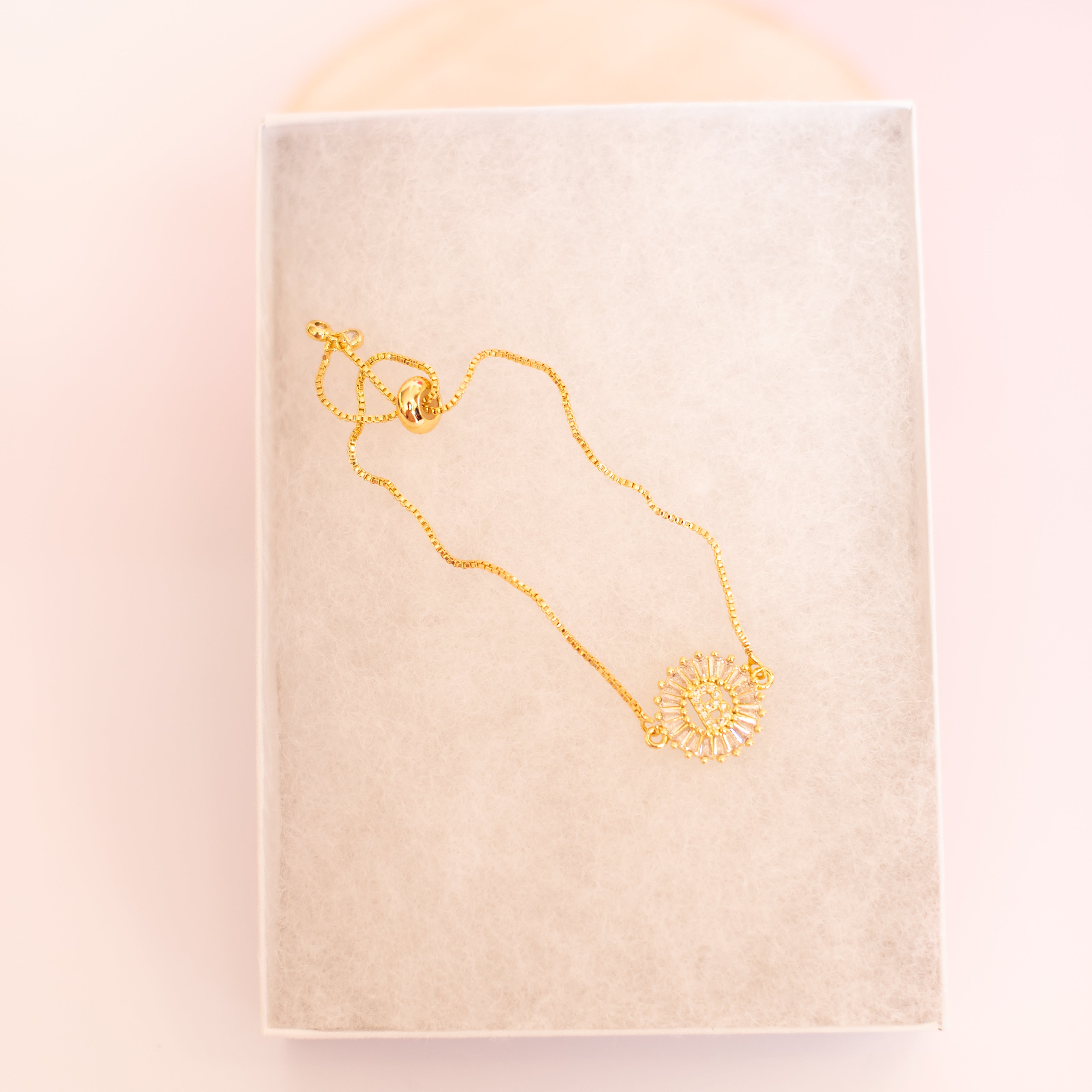 Glam Initial Bracelet - Gold-Jewelry-Dear Me Southern Boutique, located in DeRidder, Louisiana