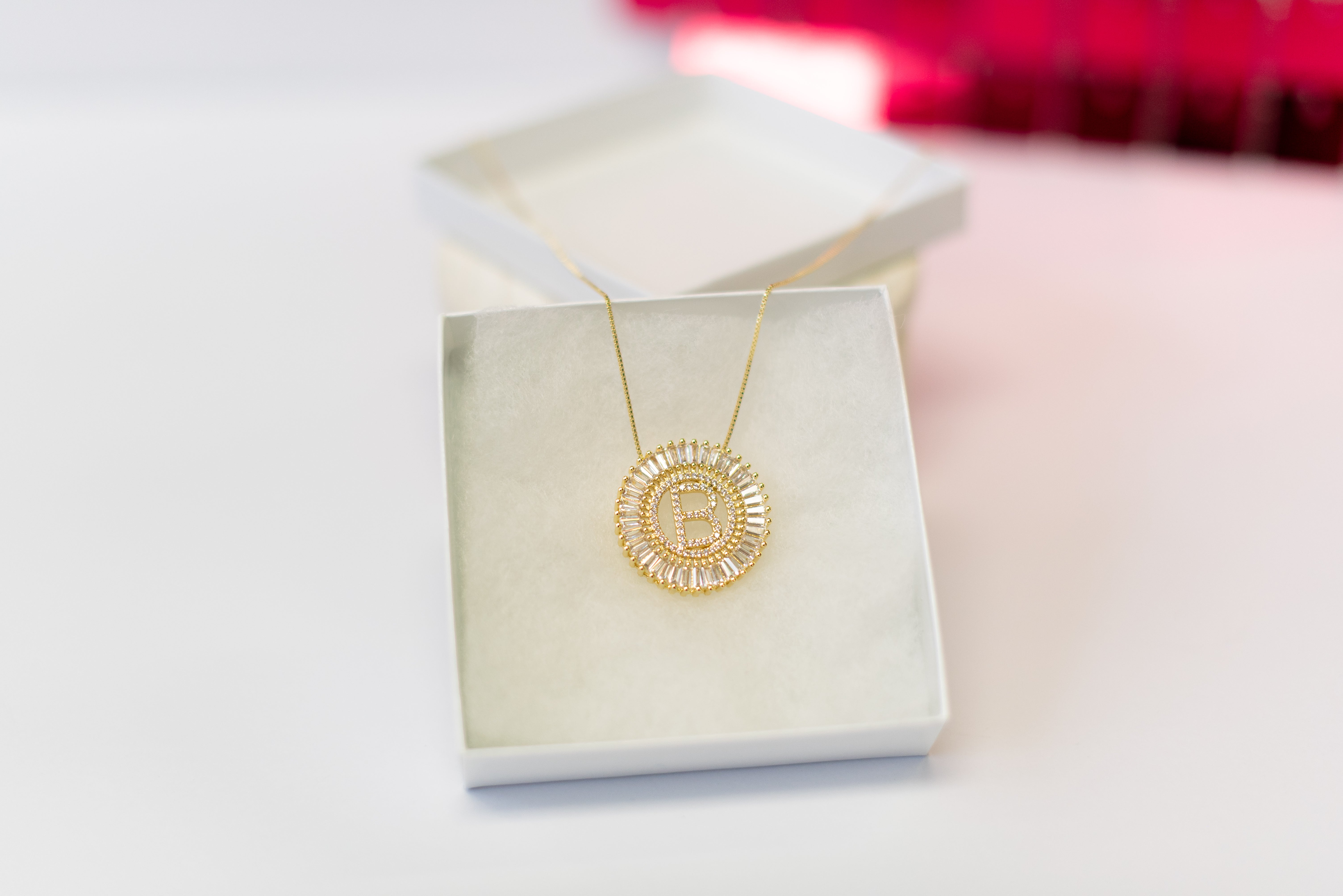Glam Initial Necklace - Gold-Presales-Dear Me Southern Boutique, located in DeRidder, Louisiana
