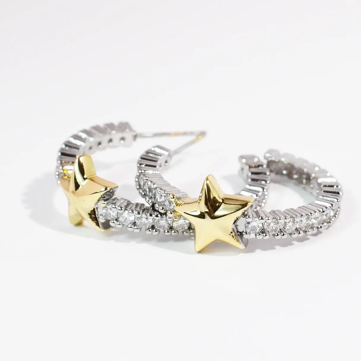 Glam Star Hoop Earrings-Jewelry - Earrings-Dear Me Southern Boutique, located in DeRidder, Louisiana