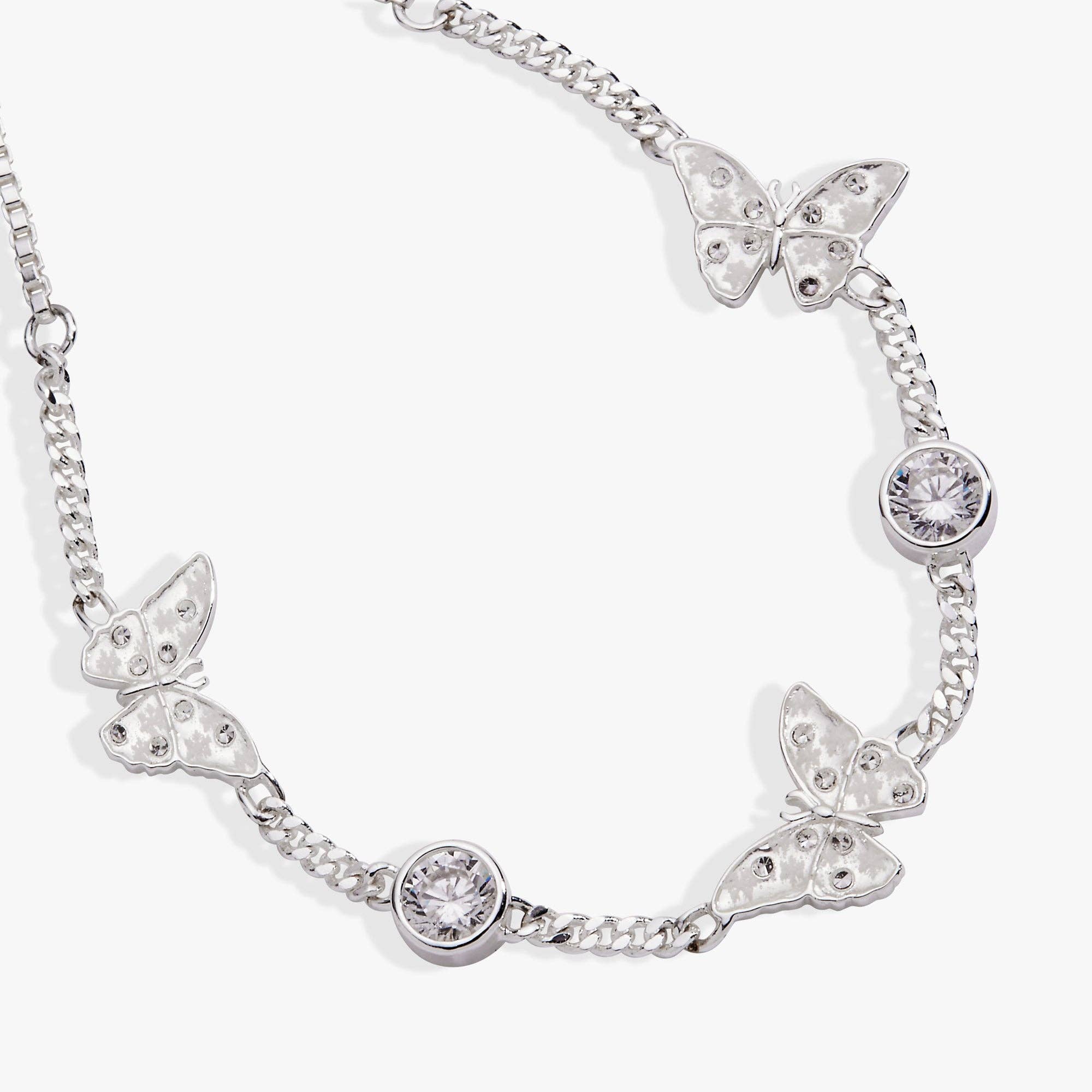 Glass Butterfly Bolo Bracelet-Jewelry - Bracelets-Dear Me Southern Boutique, located in DeRidder, Louisiana
