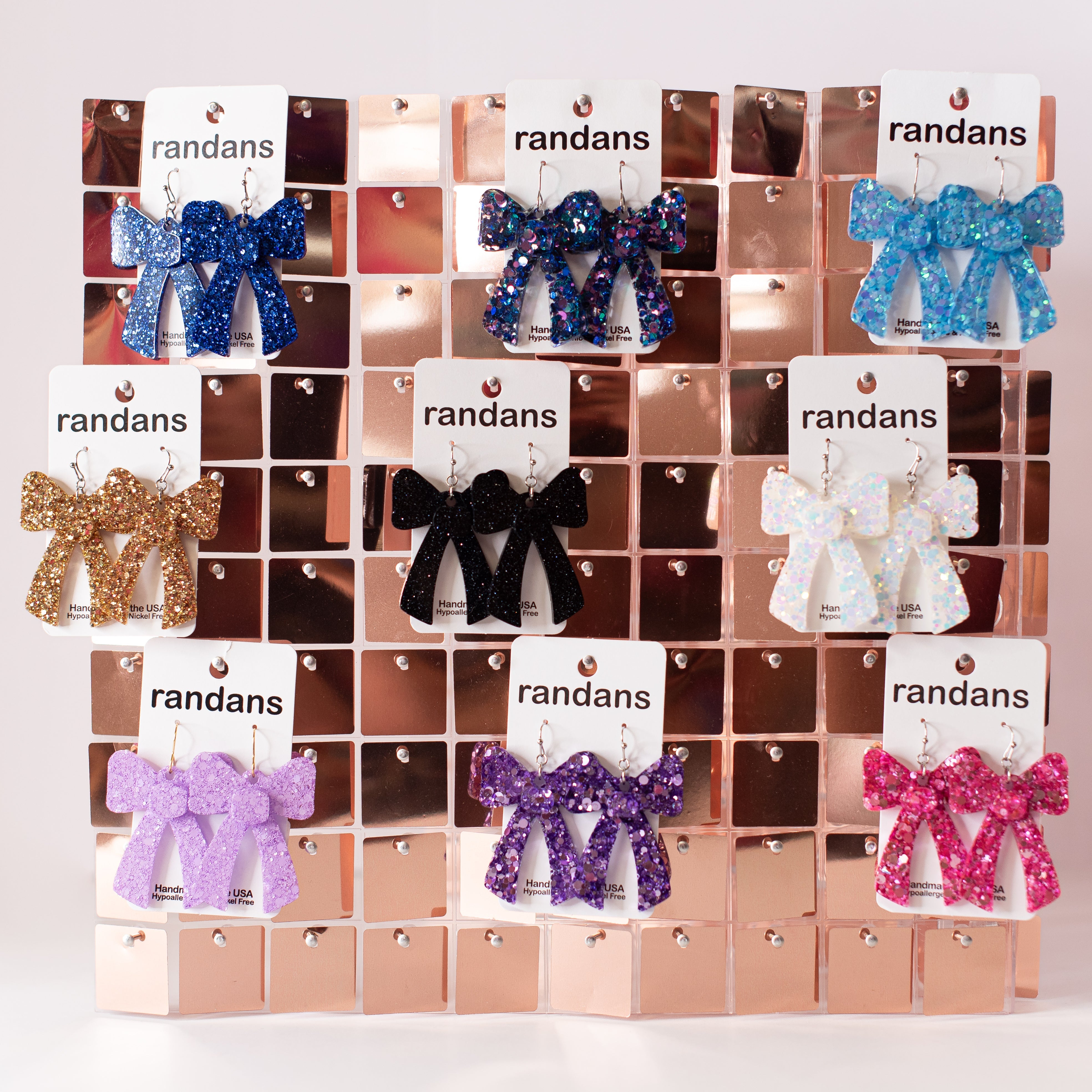 Gold Coquette Bow Randans-Earrings-Dear Me Southern Boutique, located in DeRidder, Louisiana