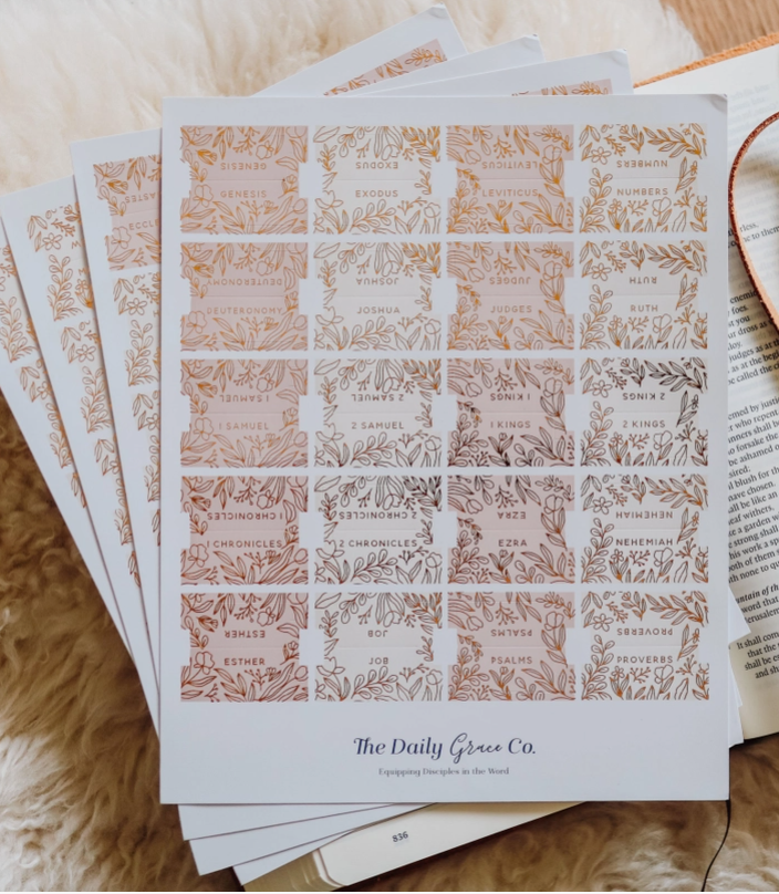 Gold Foil Bible Tabs - Dusty Pink-Stickers-Dear Me Southern Boutique, located in DeRidder, Louisiana