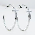 Golden Crossed Grace Hoops Silver-Dear Me Southern Boutique, located in DeRidder, Louisiana