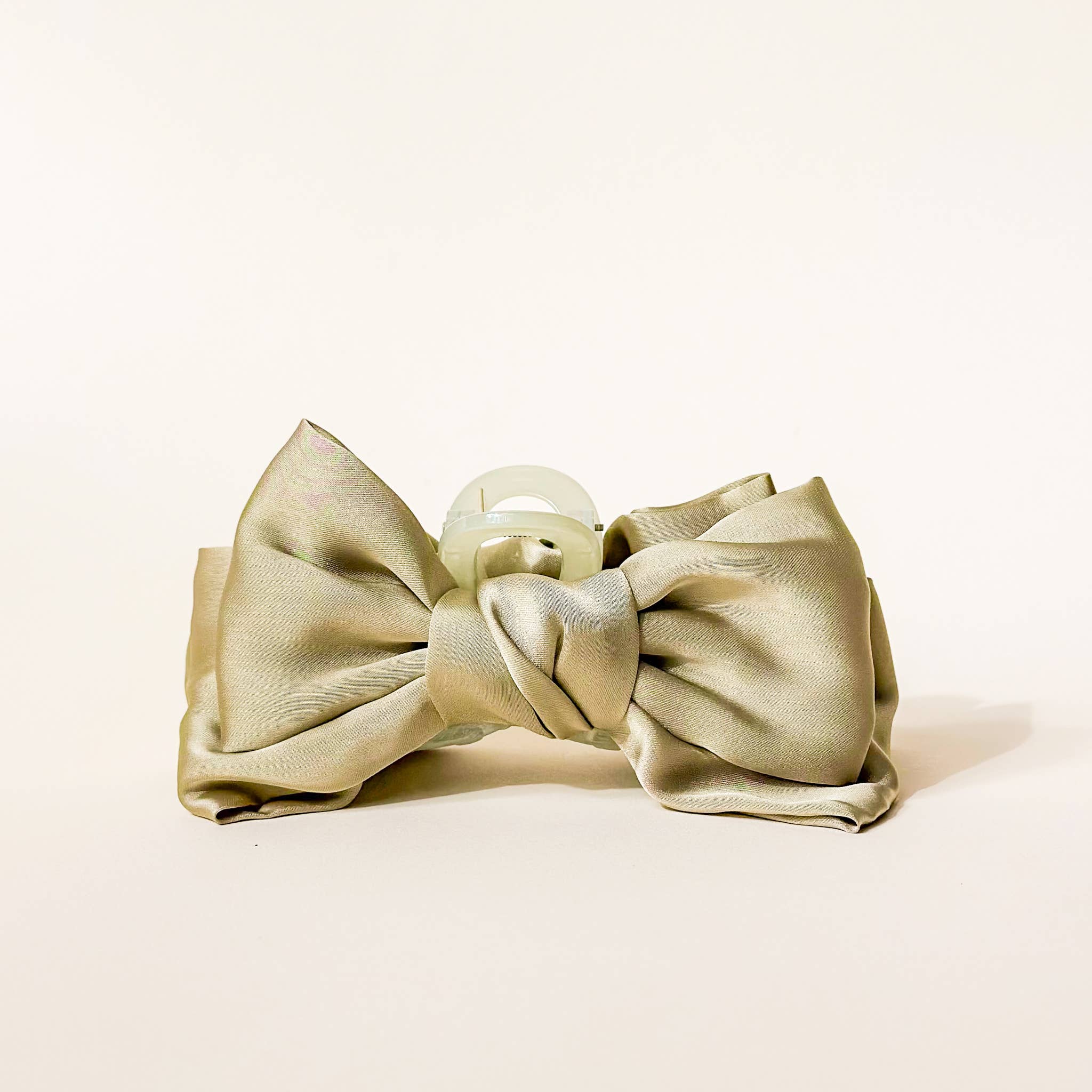 Green - Satin Bougie Bow Claw Clip-Hair Clips-Dear Me Southern Boutique, located in DeRidder, Louisiana