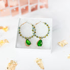 Green With Envy Hoop Earrings-Earrings-Dear Me Southern Boutique, located in DeRidder, Louisiana