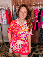 Groovy Garden Ruffle Pajama-Dear Me Southern Boutique, located in DeRidder, Louisiana