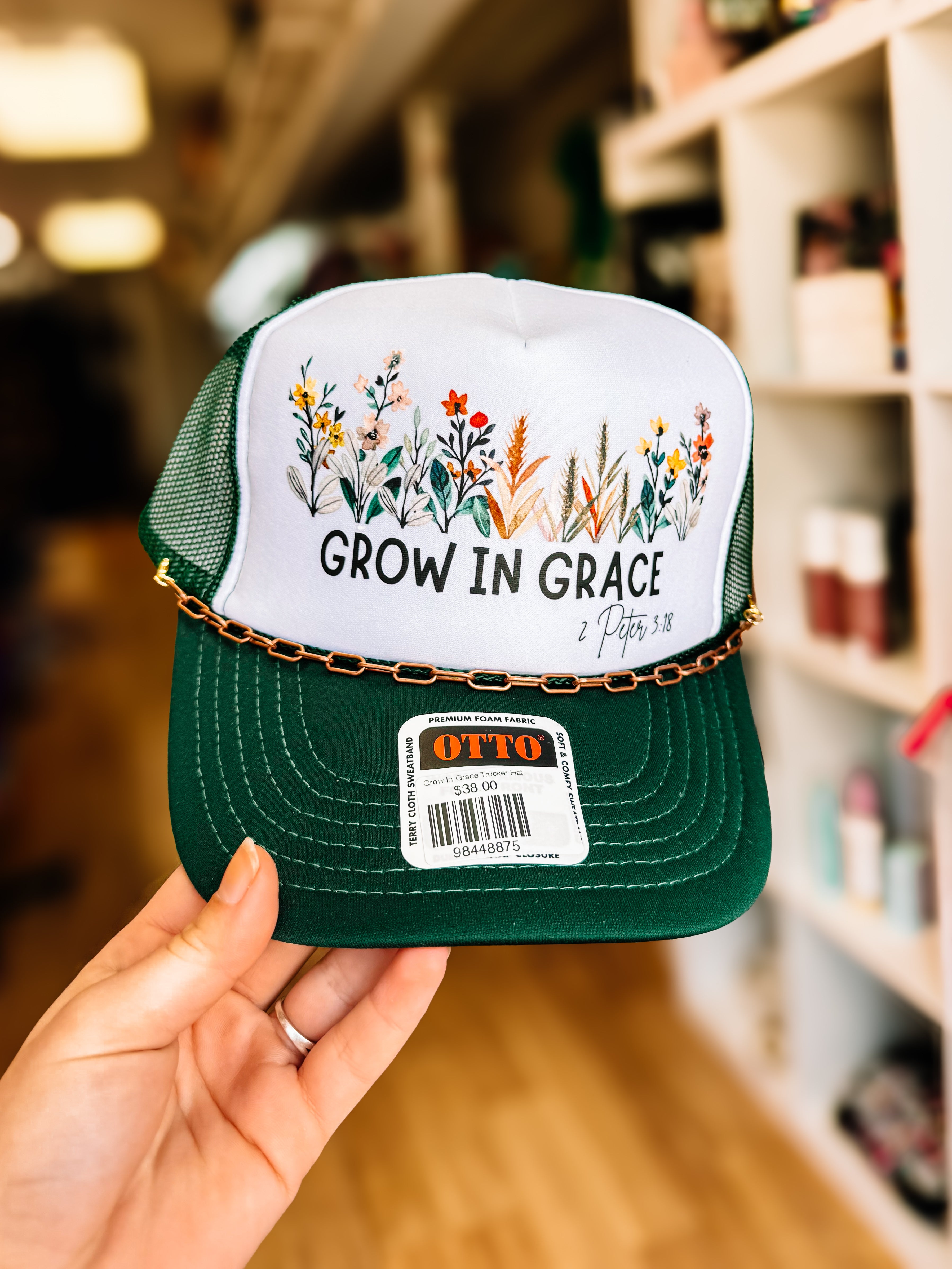 Grow In Grace Trucker Hat-Trucker Hats-Dear Me Southern Boutique, located in DeRidder, Louisiana