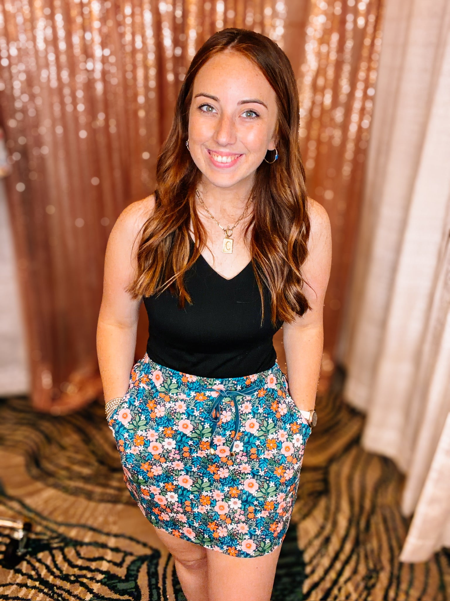 Gwen Florals Everyday Skort-Skort-Dear Me Southern Boutique, located in DeRidder, Louisiana