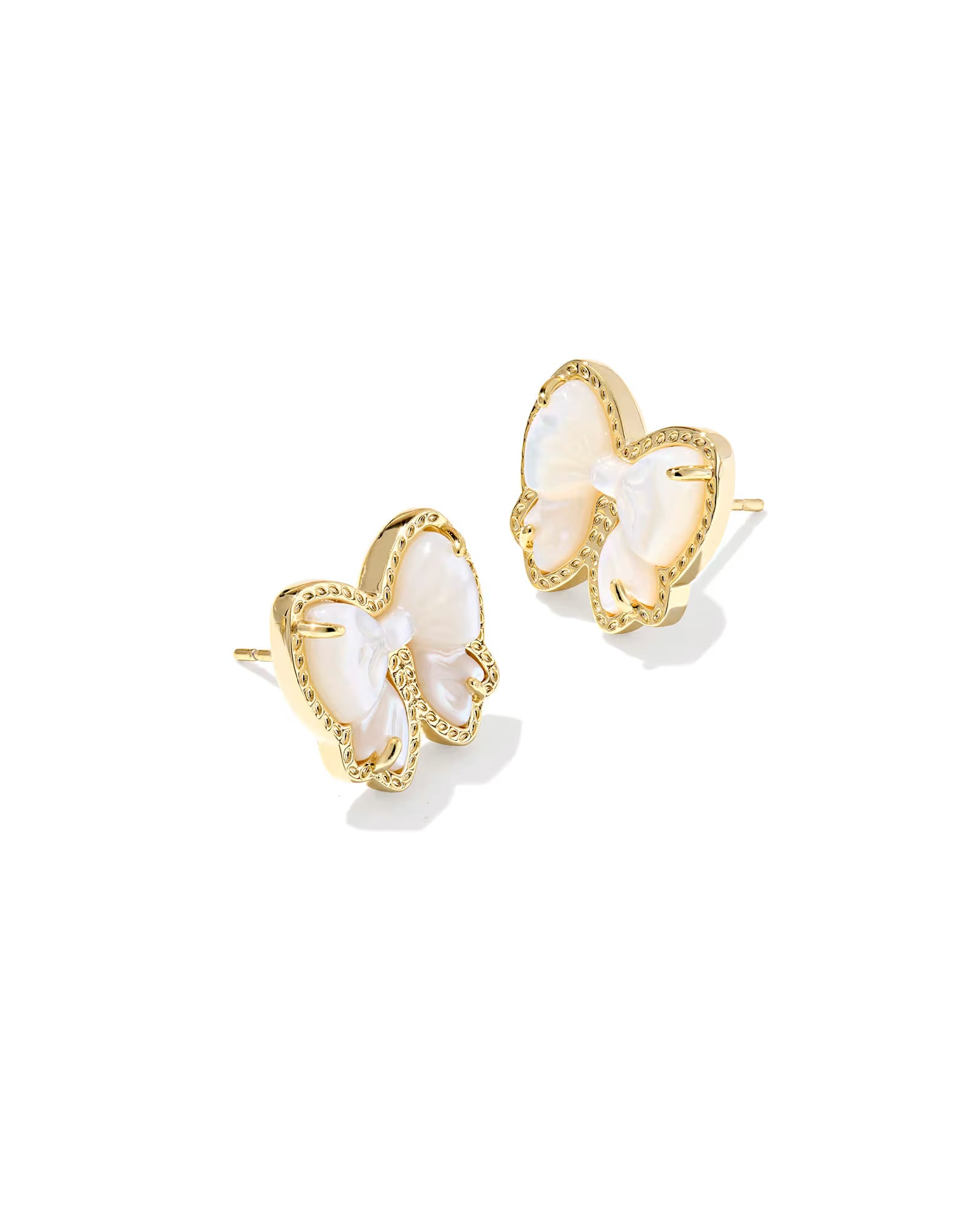 Haley Ivory Bow Stud Earrings-Gold-Jewelry-Dear Me Southern Boutique, located in DeRidder, Louisiana