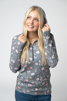 HalfZip Hoodie - Wildflower Meadow-Sweatshirts-Dear Me Southern Boutique, located in DeRidder, Louisiana