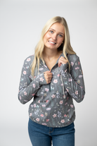 HalfZip Hoodie - Wildflower Meadow-Sweatshirts-Dear Me Southern Boutique, located in DeRidder, Louisiana