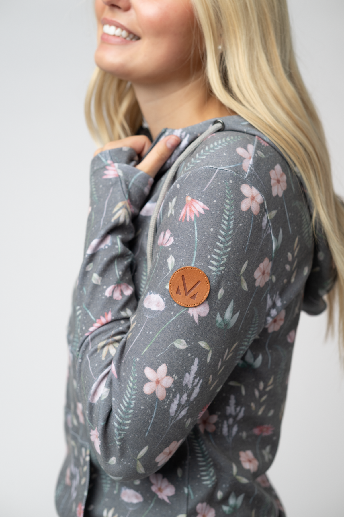 HalfZip Hoodie - Wildflower Meadow-Sweatshirts-Dear Me Southern Boutique, located in DeRidder, Louisiana
