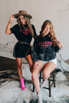 HalloQueen Black Mineral Wash Destroyed Tee-Dear Me Southern Boutique, located in DeRidder, Louisiana
