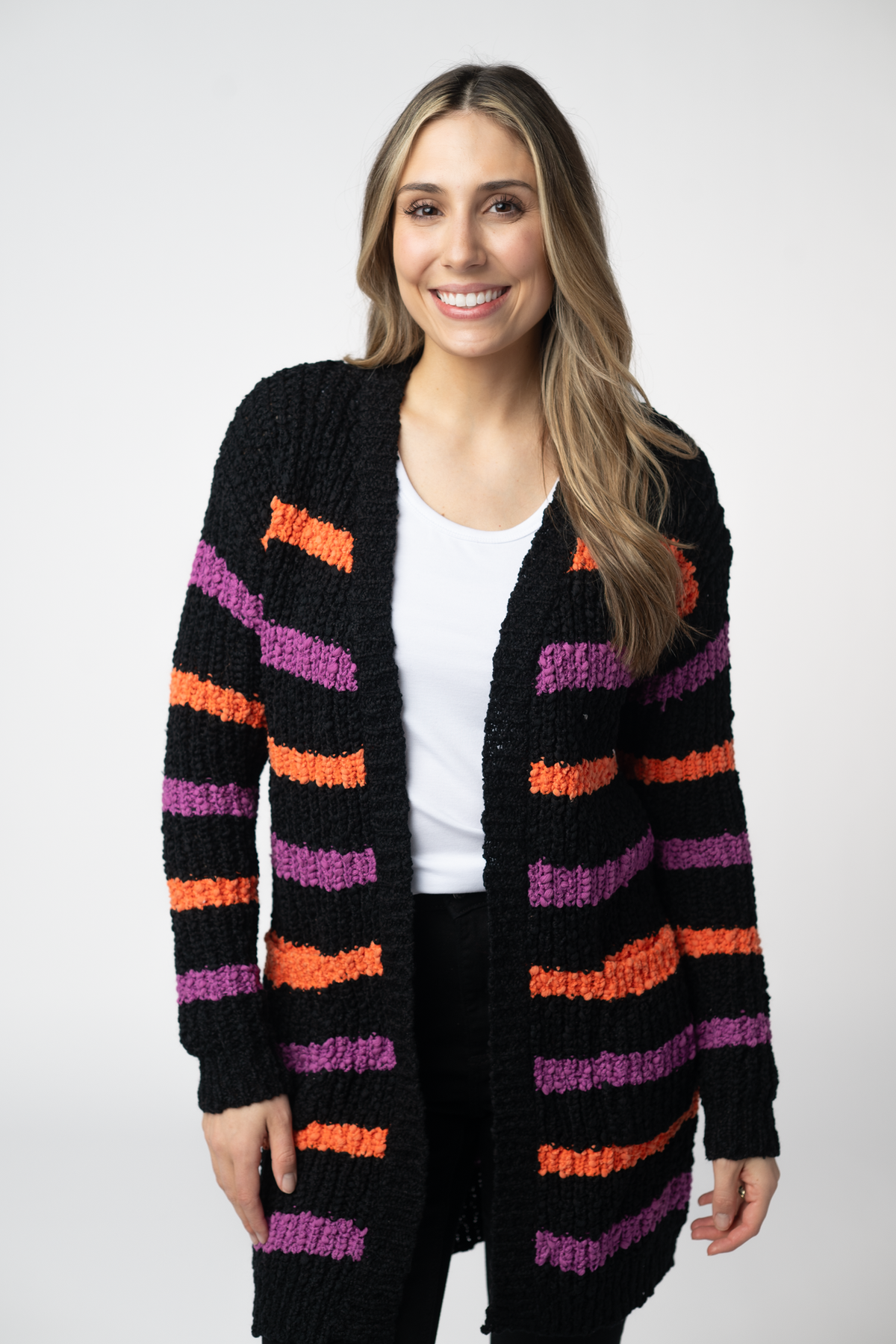 Halloween Striped Cardigan-Cardigan-Dear Me Southern Boutique, located in DeRidder, Louisiana