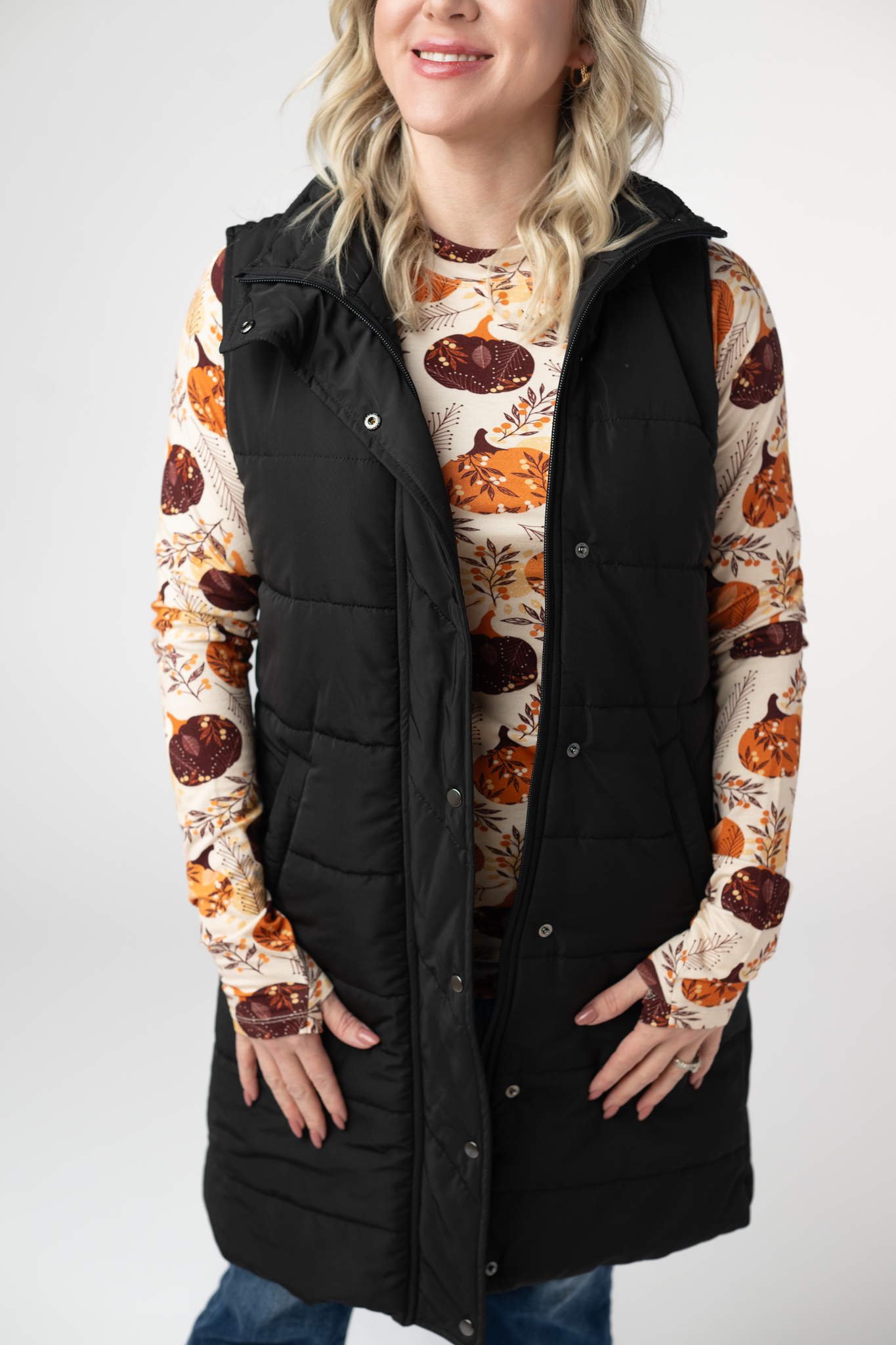 Harlow Long Vest - Black-Outerwear/Jackets/Shackets-Dear Me Southern Boutique, located in DeRidder, Louisiana