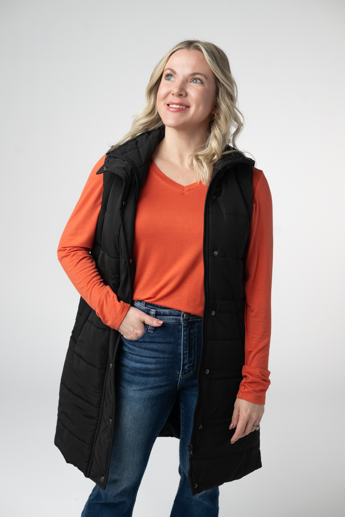 Harlow Long Vest - Black-Outerwear/Jackets/Shackets-Dear Me Southern Boutique, located in DeRidder, Louisiana