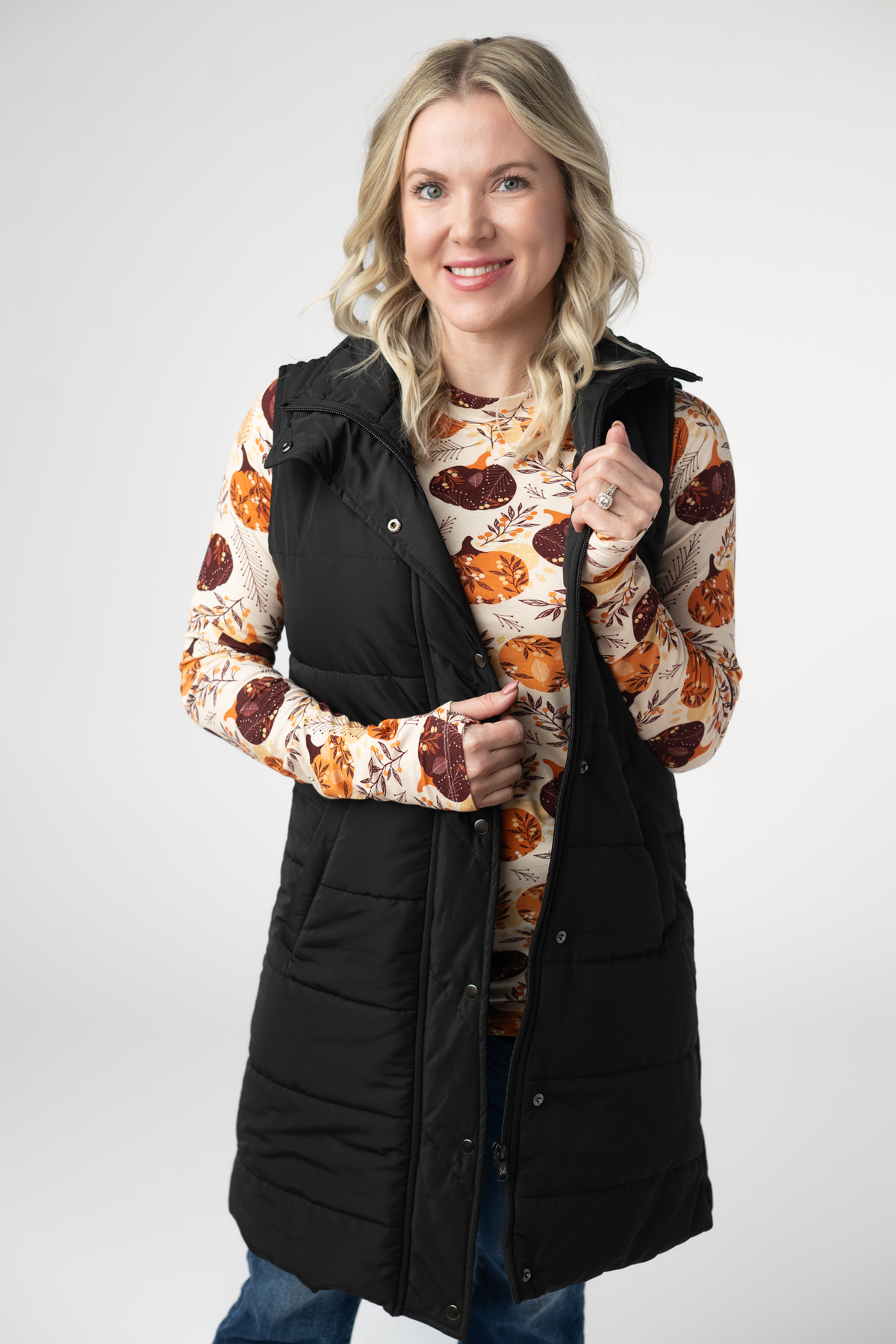 Harlow Long Vest - Black-clothing-Dear Me Southern Boutique, located in DeRidder, Louisiana