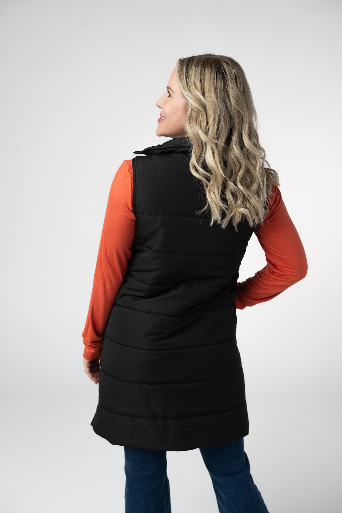 Harlow Long Vest - Black-clothing-Dear Me Southern Boutique, located in DeRidder, Louisiana