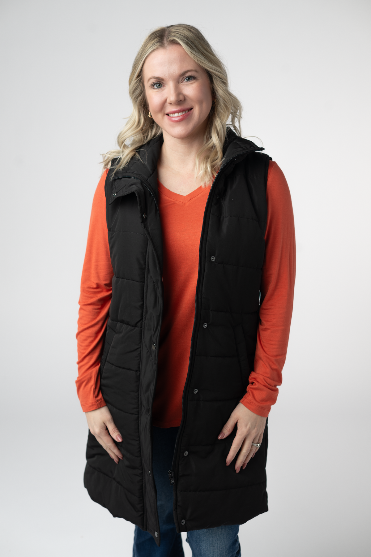 Harlow Long Vest - Black-clothing-Dear Me Southern Boutique, located in DeRidder, Louisiana