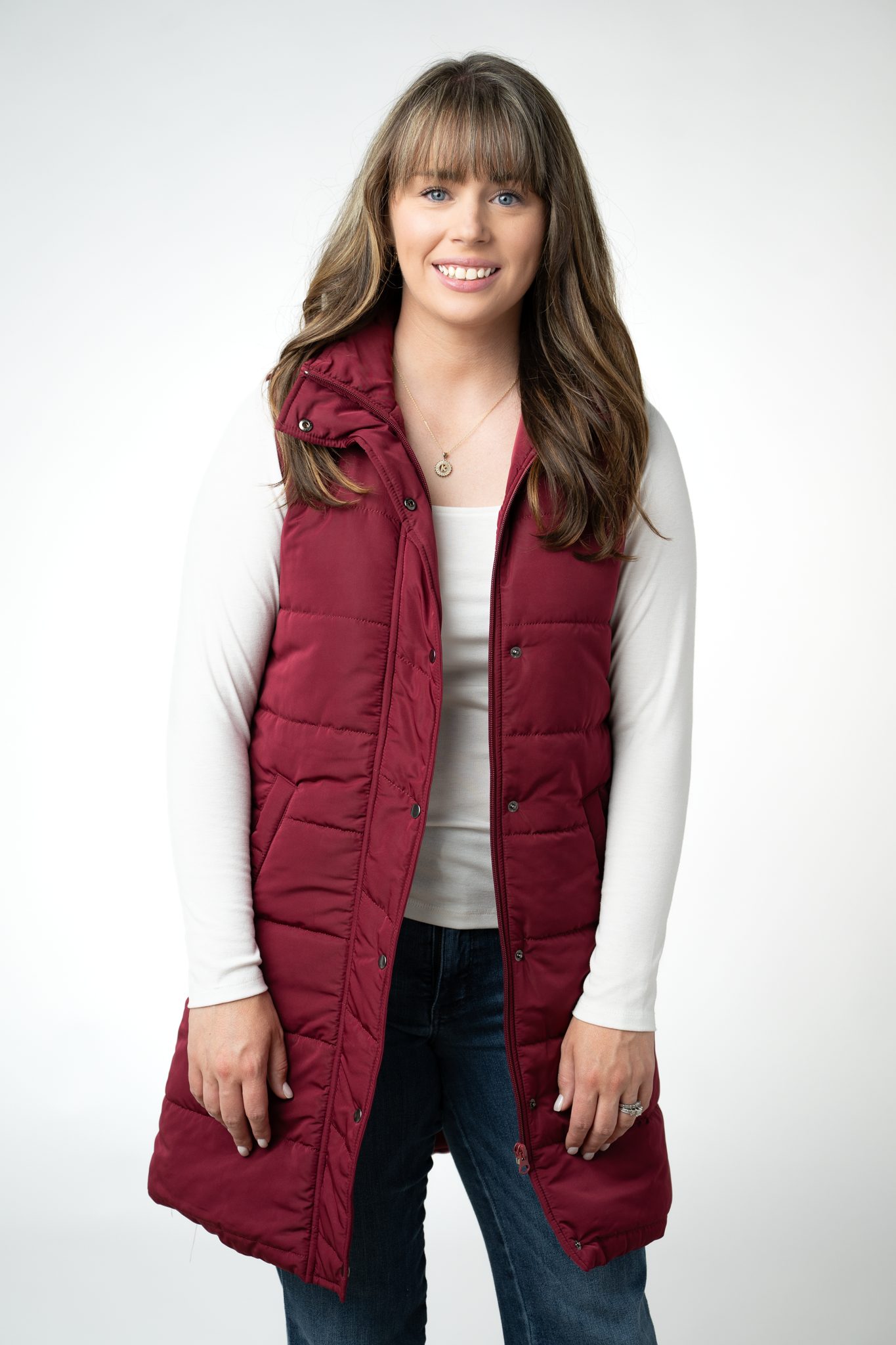 Harlow Long Vest - Burgundy-clothing-Dear Me Southern Boutique, located in DeRidder, Louisiana