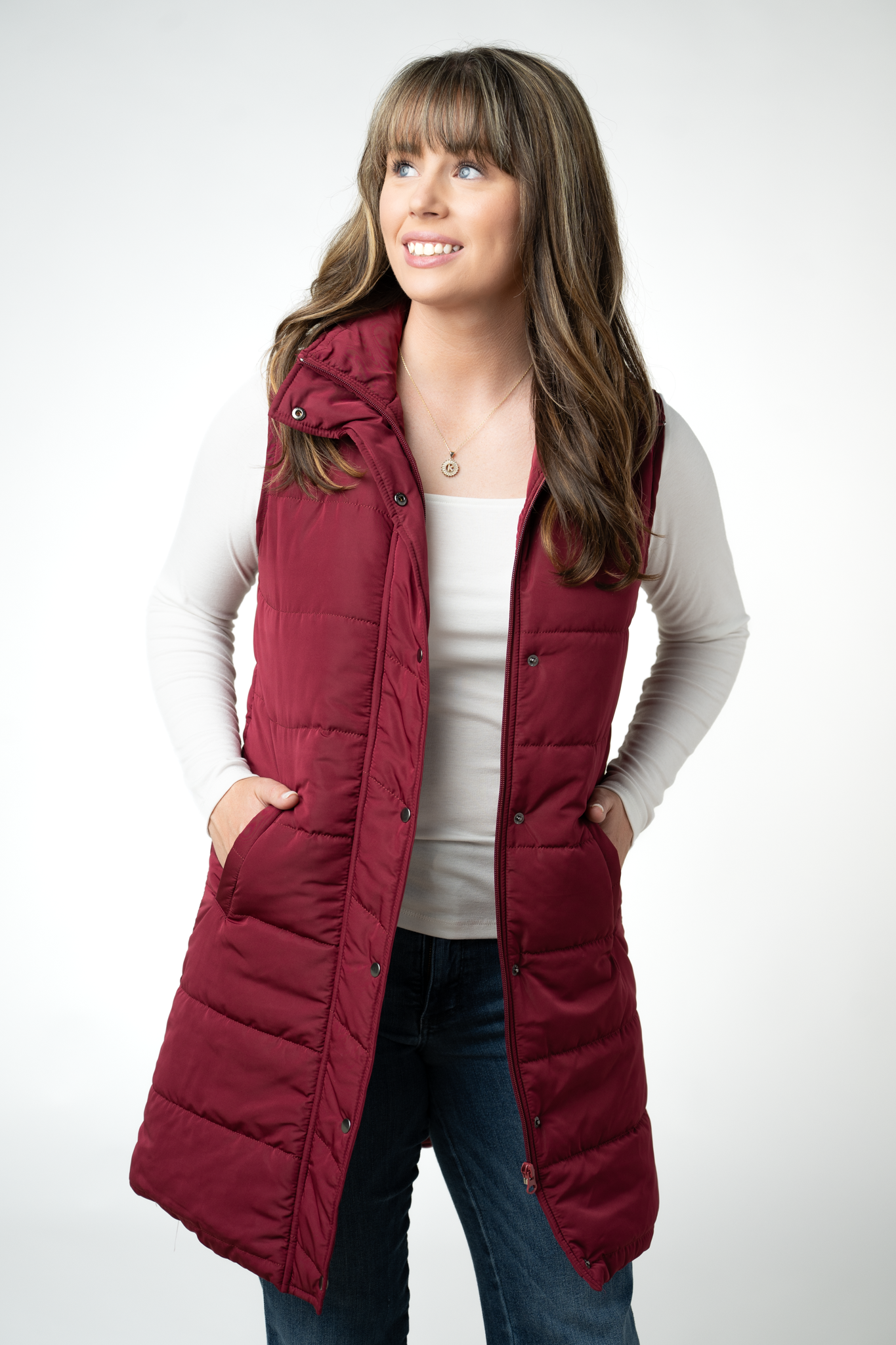 Harlow Long Vest - Burgundy-clothing-Dear Me Southern Boutique, located in DeRidder, Louisiana
