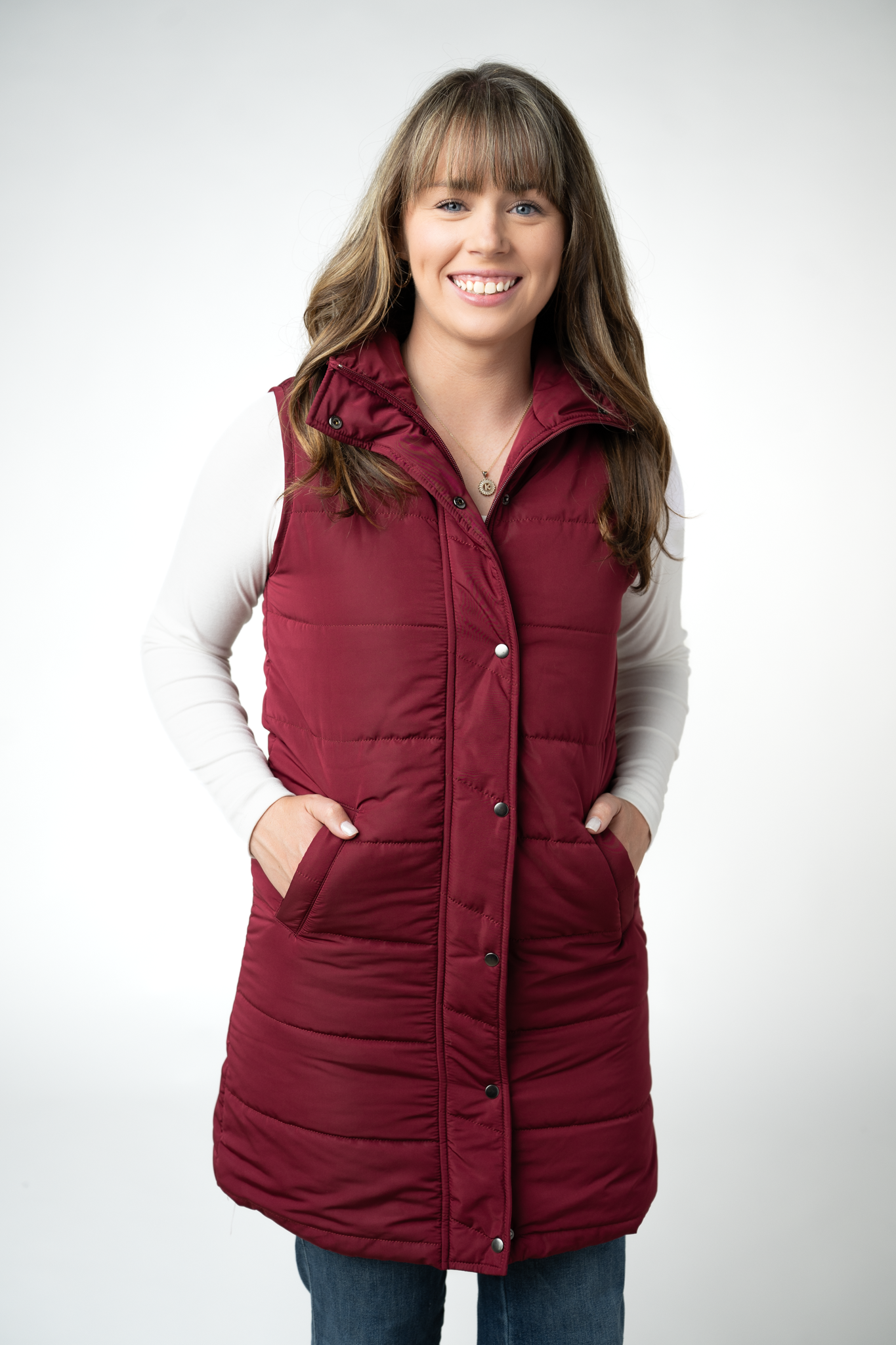 Harlow Long Vest - Burgundy-clothing-Dear Me Southern Boutique, located in DeRidder, Louisiana