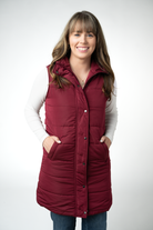 Harlow Long Vest - Burgundy-clothing-Dear Me Southern Boutique, located in DeRidder, Louisiana
