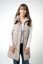 Harlow Long Vest - Latte-clothing-Dear Me Southern Boutique, located in DeRidder, Louisiana