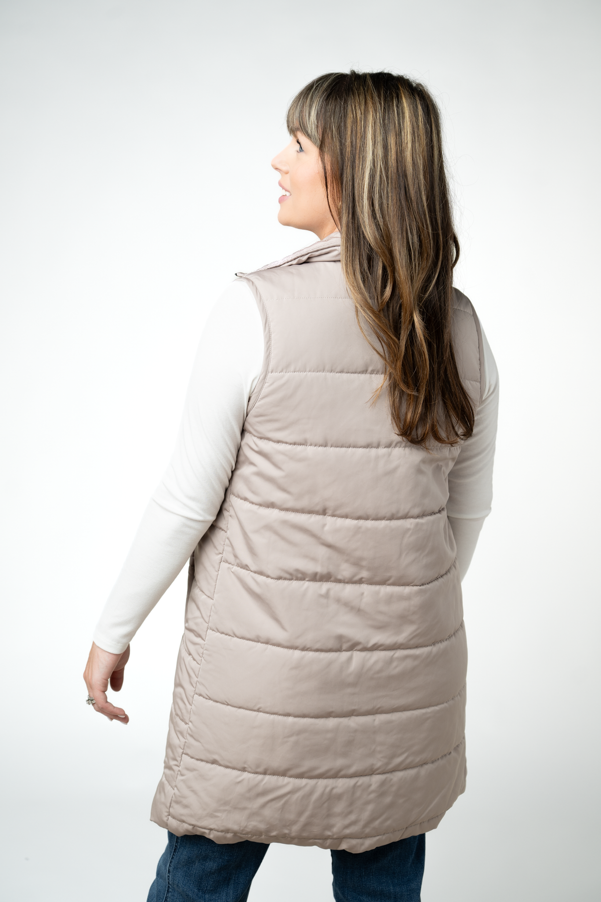 Harlow Long Vest - Latte-clothing-Dear Me Southern Boutique, located in DeRidder, Louisiana