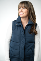 Harlow Long Vest - Navy-clothing-Dear Me Southern Boutique, located in DeRidder, Louisiana