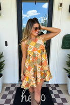 Harvest & Gingham Dress-Dresses-Dear Me Southern Boutique, located in DeRidder, Louisiana