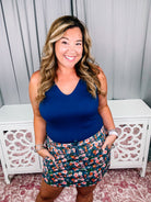 Haven V-Neck Bodysuit -Navy-Top-Dear Me Southern Boutique, located in DeRidder, Louisiana