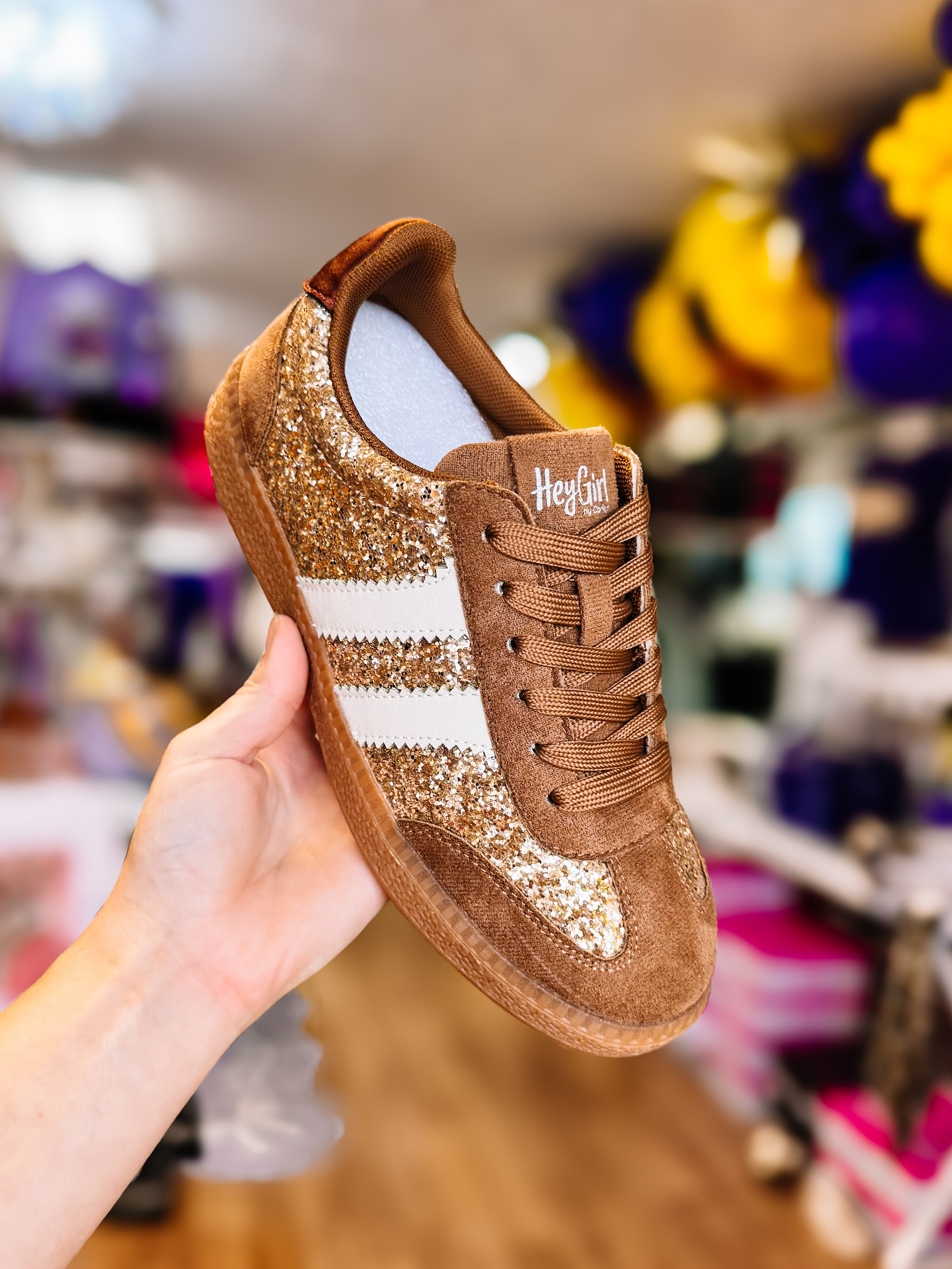 Heads Up Sneakers - Chestnut Glitter-Sneakers-Dear Me Southern Boutique, located in DeRidder, Louisiana