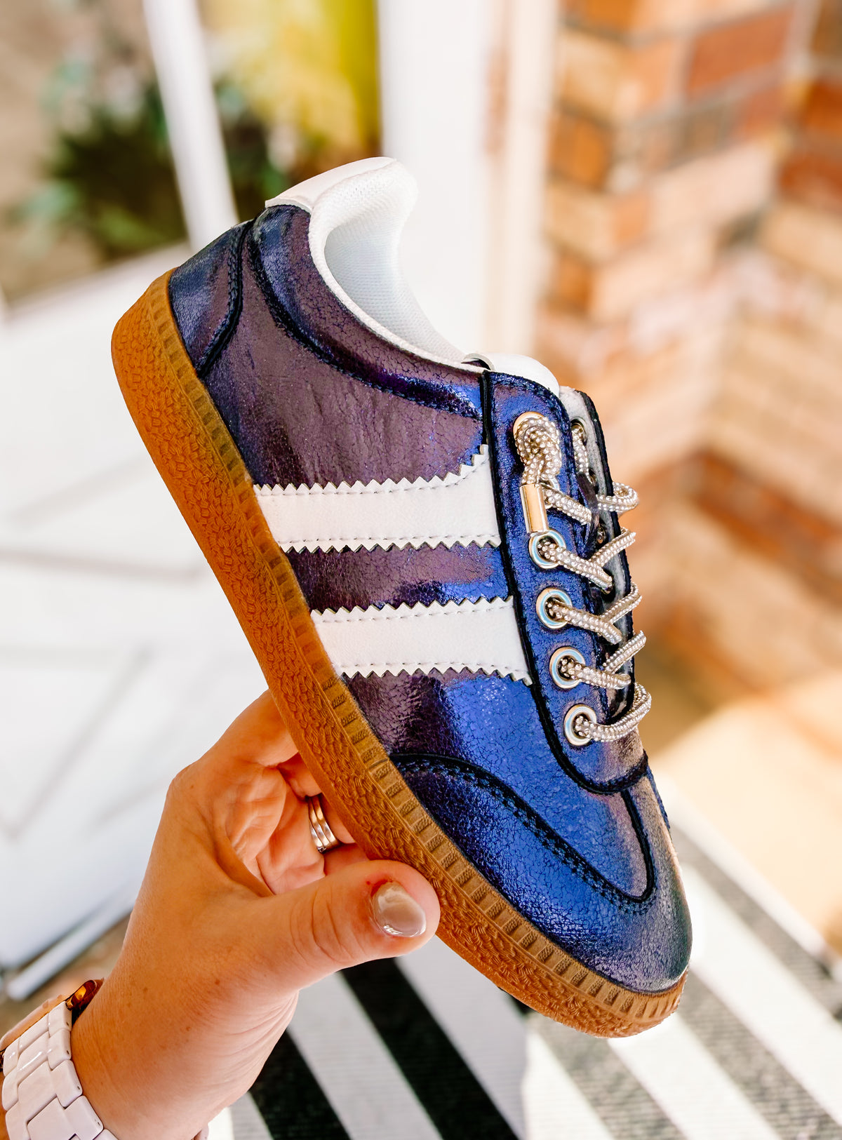 Heads Up Sneakers - Navy Metallic-Shoes-Dear Me Southern Boutique, located in DeRidder, Louisiana