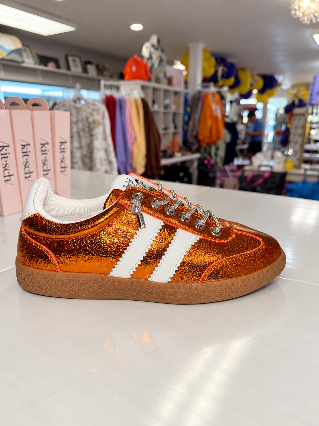 Heads Up Sneakers - Orange Metallic-Shoes-Dear Me Southern Boutique, located in DeRidder, Louisiana