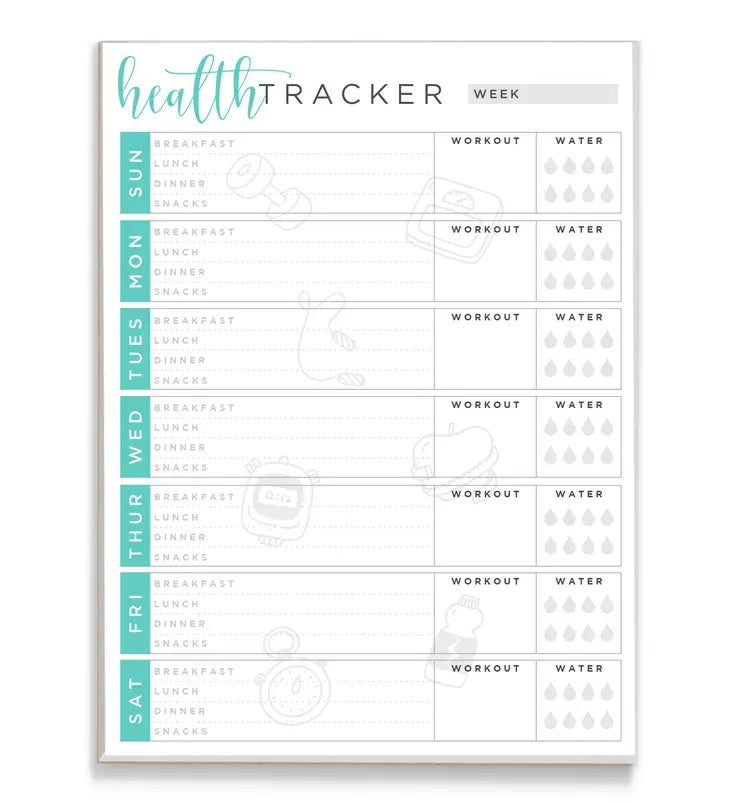 Health Tracker Notepad-Gifts-Dear Me Southern Boutique, located in DeRidder, Louisiana