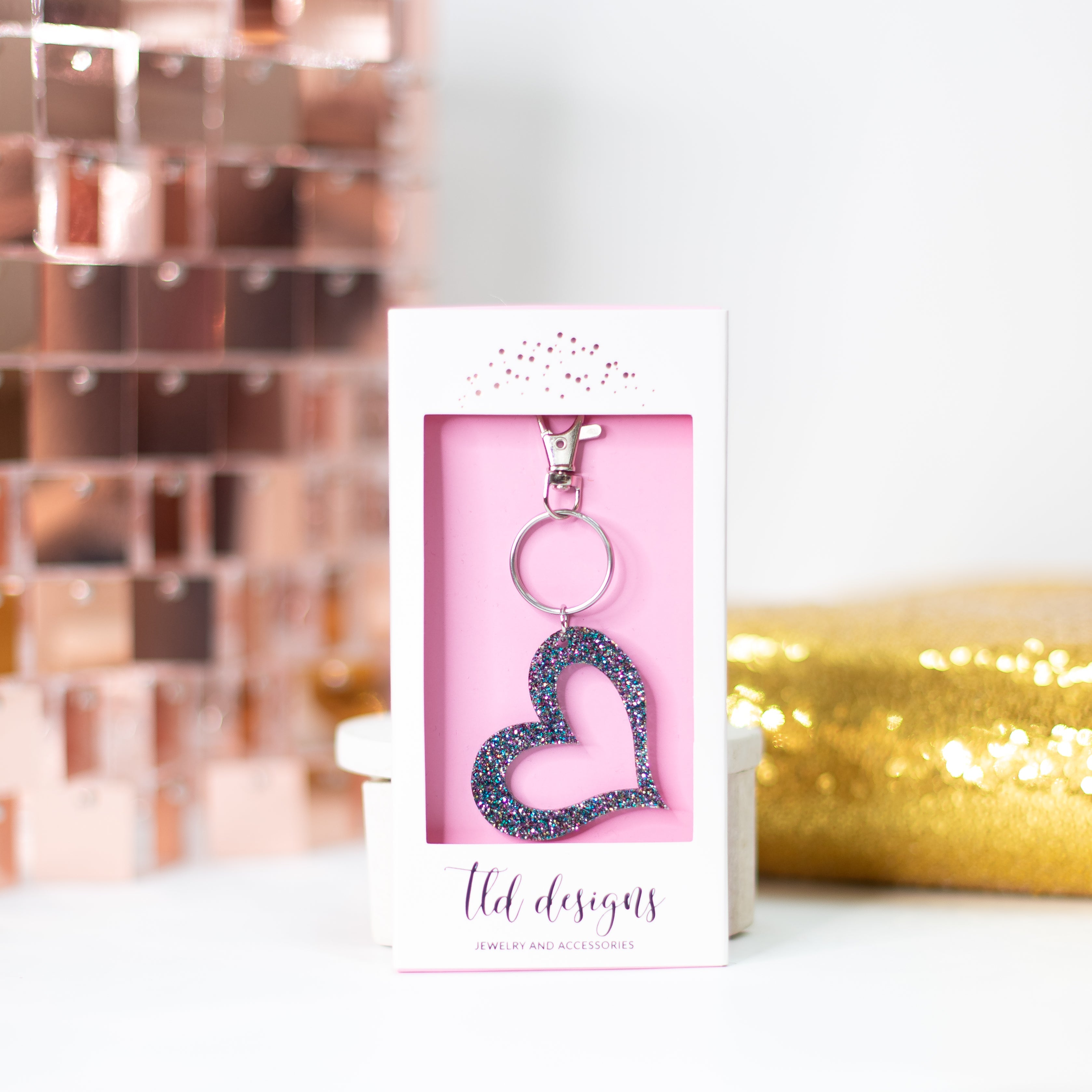 Heart Acrylic Keychain-Keychains-Dear Me Southern Boutique, located in DeRidder, Louisiana