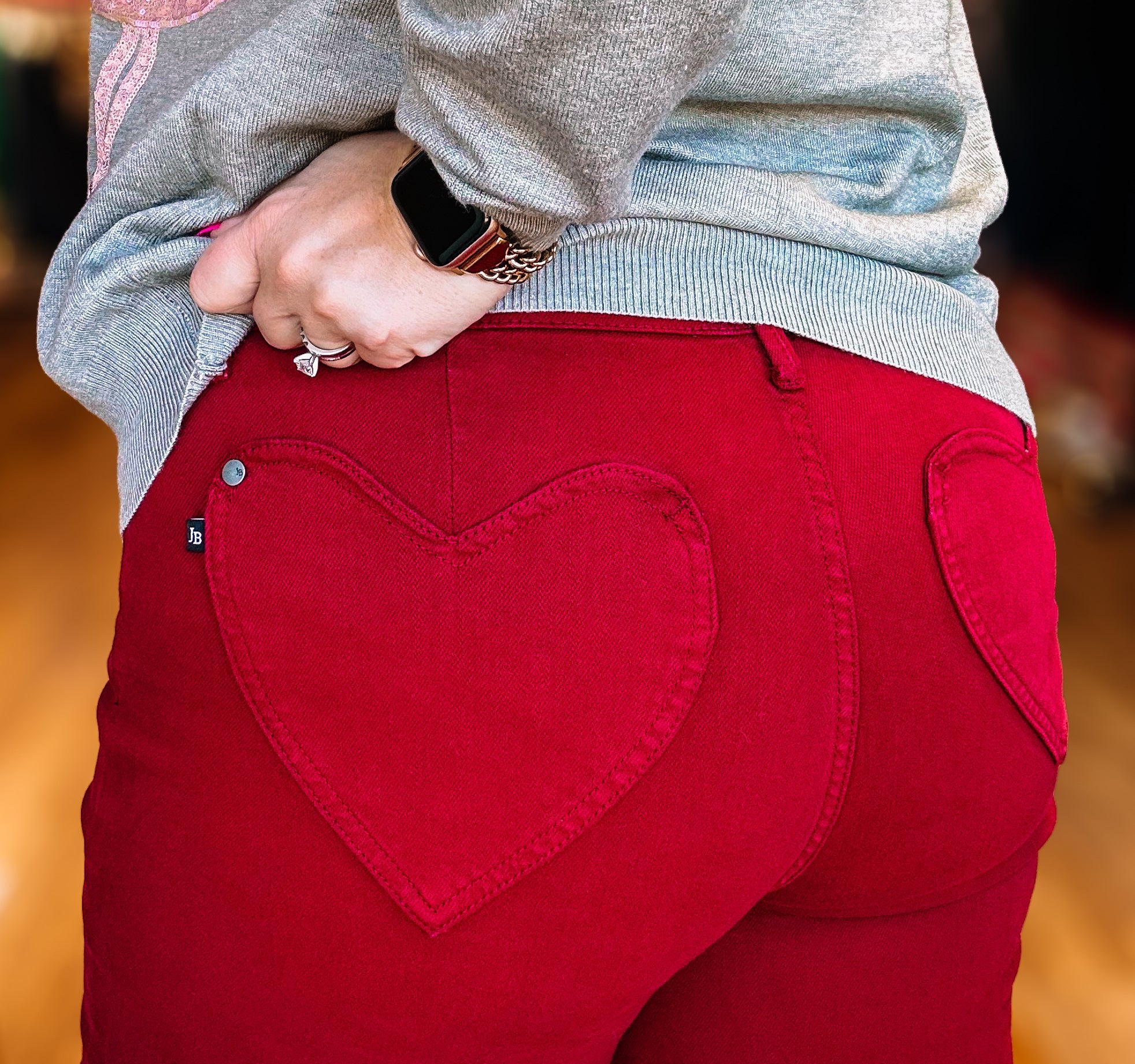 Heart Pocket Scarlet Judy Blue Jeans-Jeans-Dear Me Southern Boutique, located in DeRidder, Louisiana