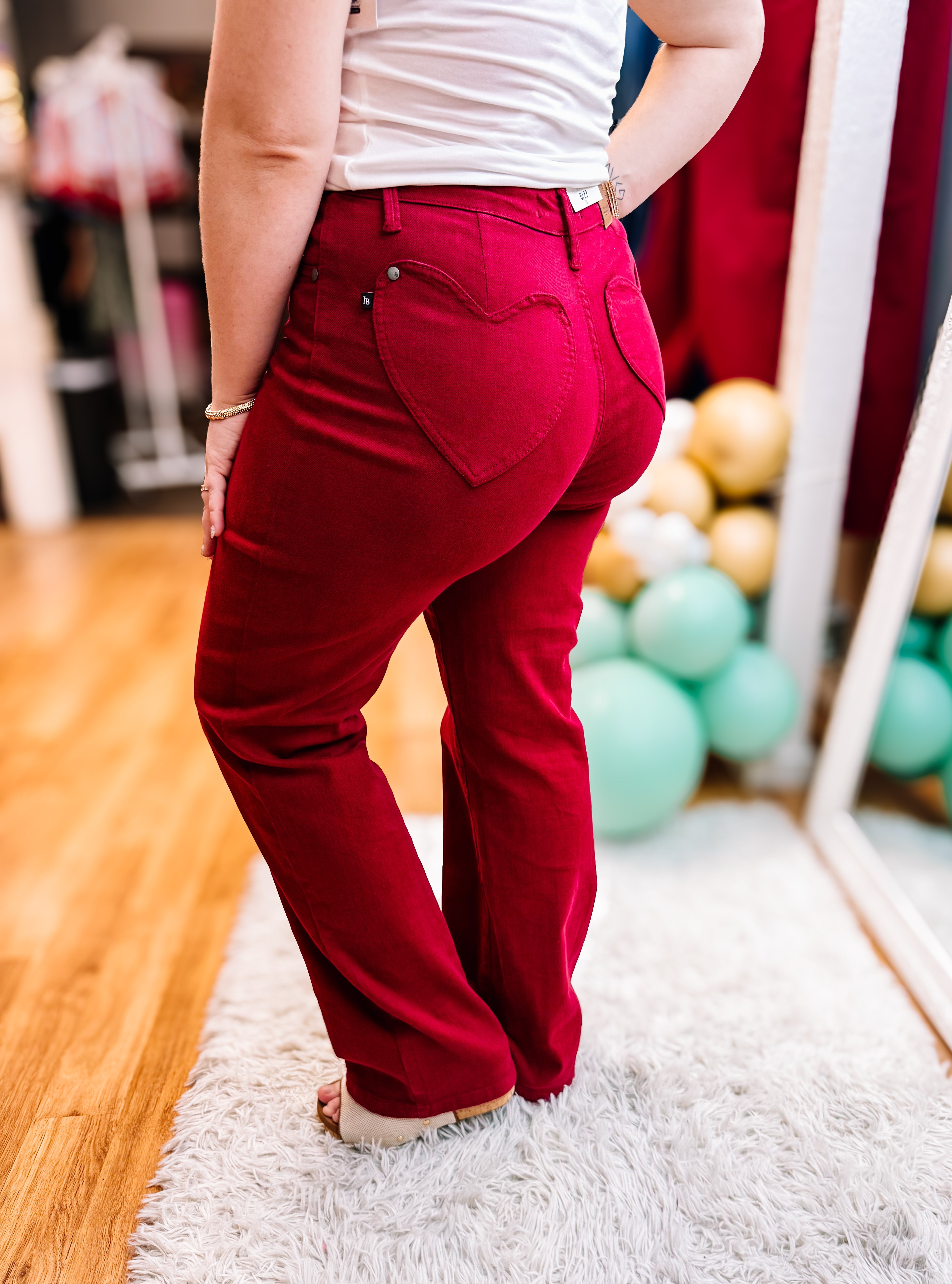 Heart Pocket Scarlet Judy Blue Jeans-Jeans-Dear Me Southern Boutique, located in DeRidder, Louisiana