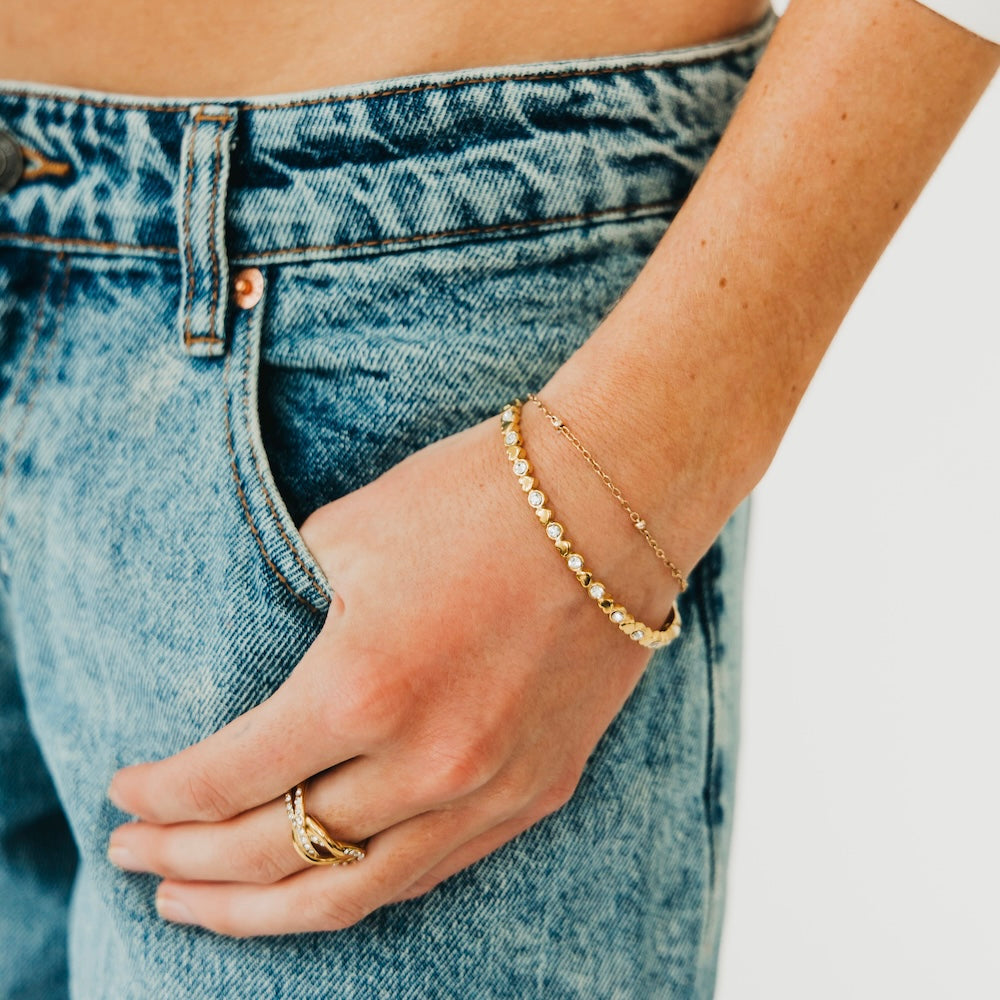 Hearts & Diamonds Hinge Bracelet - WATERPROOF-Presales-Dear Me Southern Boutique, located in DeRidder, Louisiana