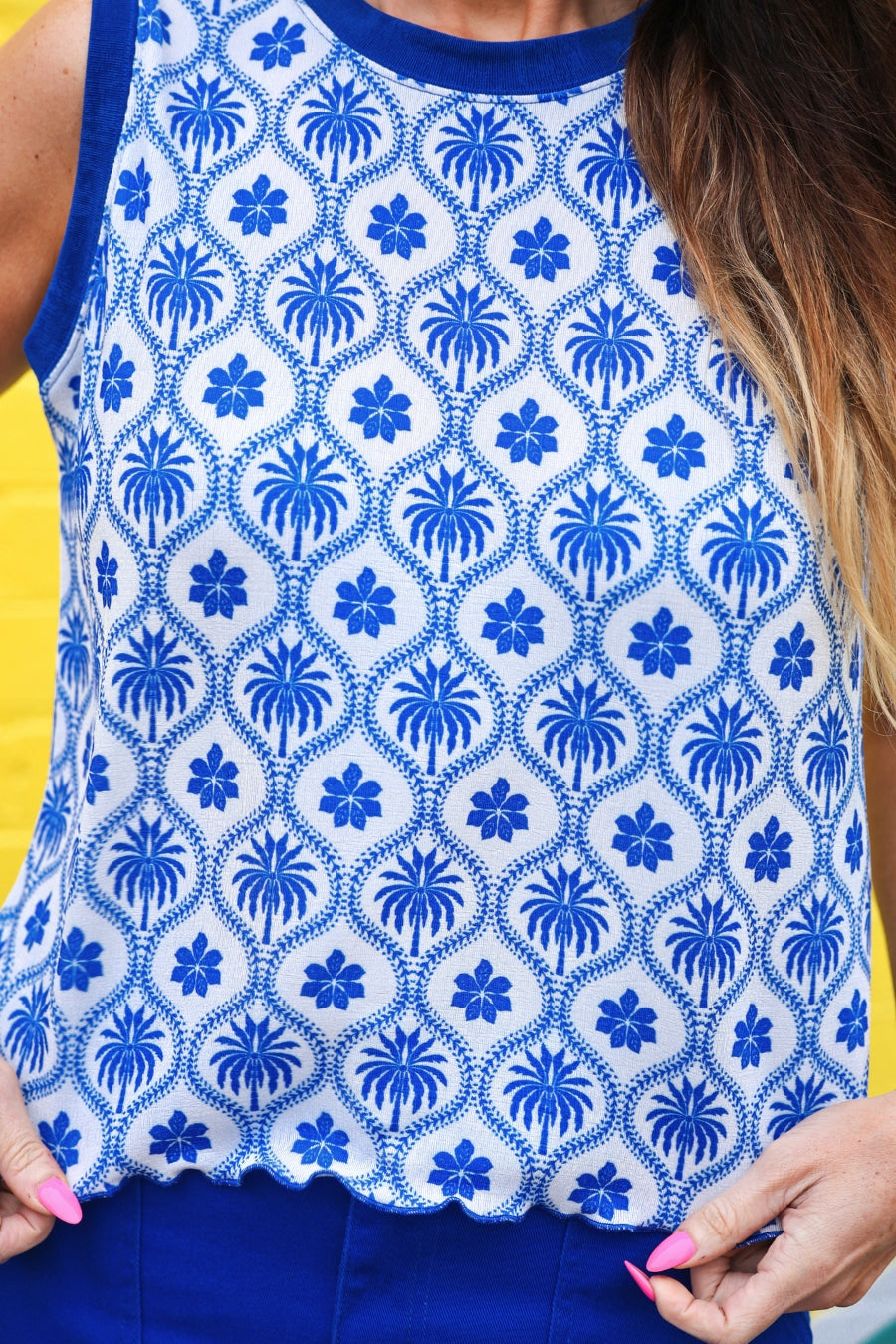 Heatwave Ribbed Tank- Palm Dreams-Top-Dear Me Southern Boutique, located in DeRidder, Louisiana