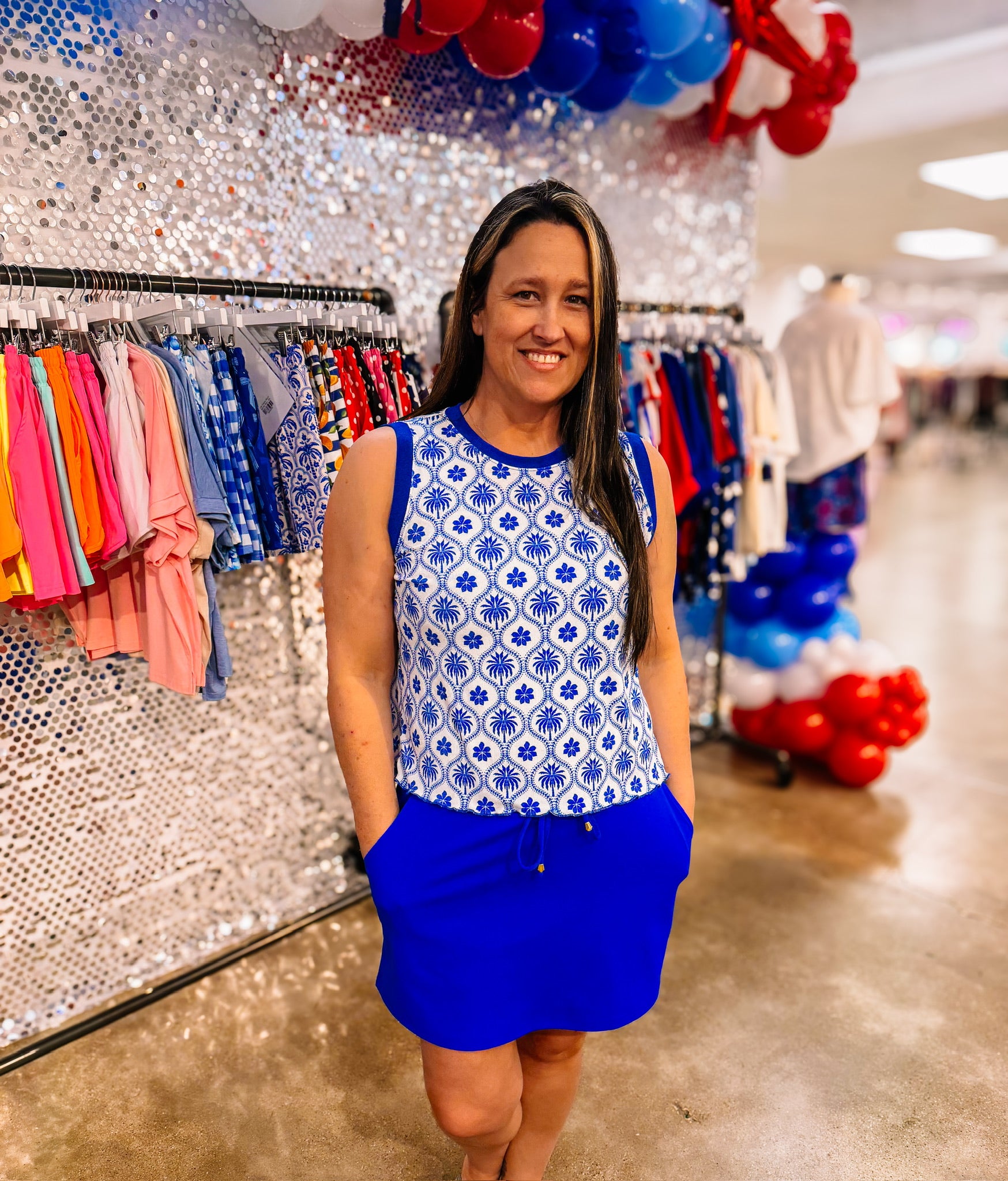 Heatwave Ribbed Tank- Palm Dreams-Top-Dear Me Southern Boutique, located in DeRidder, Louisiana
