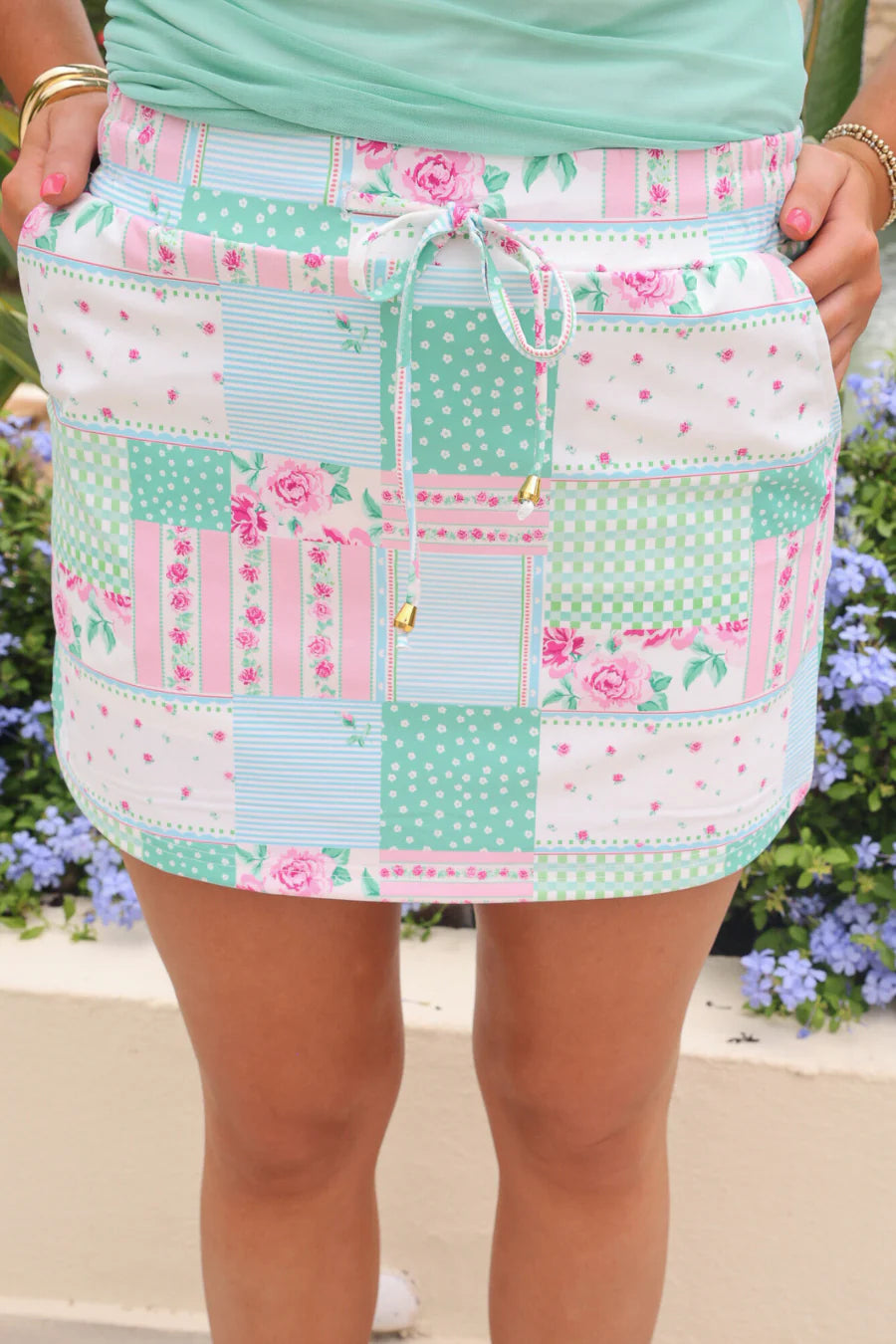 Heirloom Patchwork Everyday Skort-Skort-Dear Me Southern Boutique, located in DeRidder, Louisiana