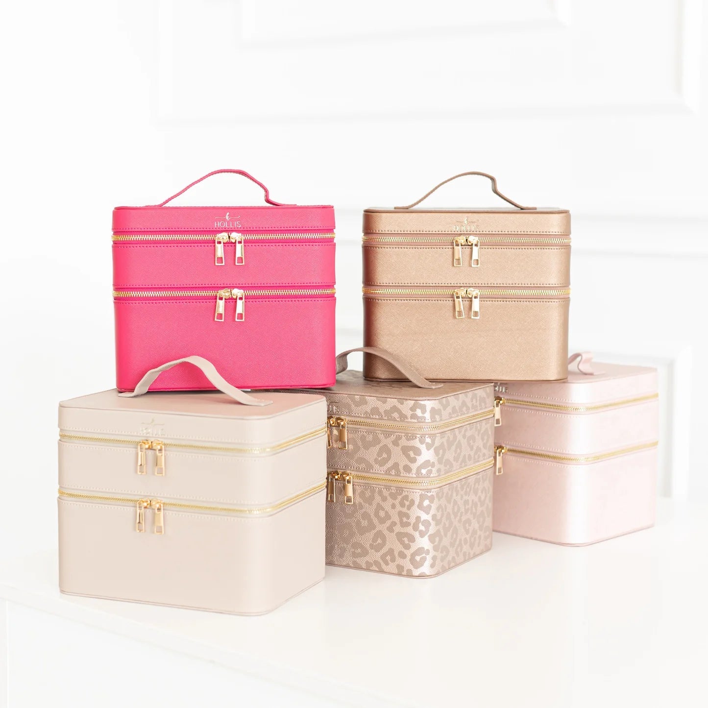 Hollis Glamour Stack Makeup Tote-Makeup Bags-Dear Me Southern Boutique, located in DeRidder, Louisiana