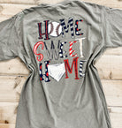 Home Sweet Home Baseball Tee-Graphic Tops-Dear Me Southern Boutique, located in DeRidder, Louisiana