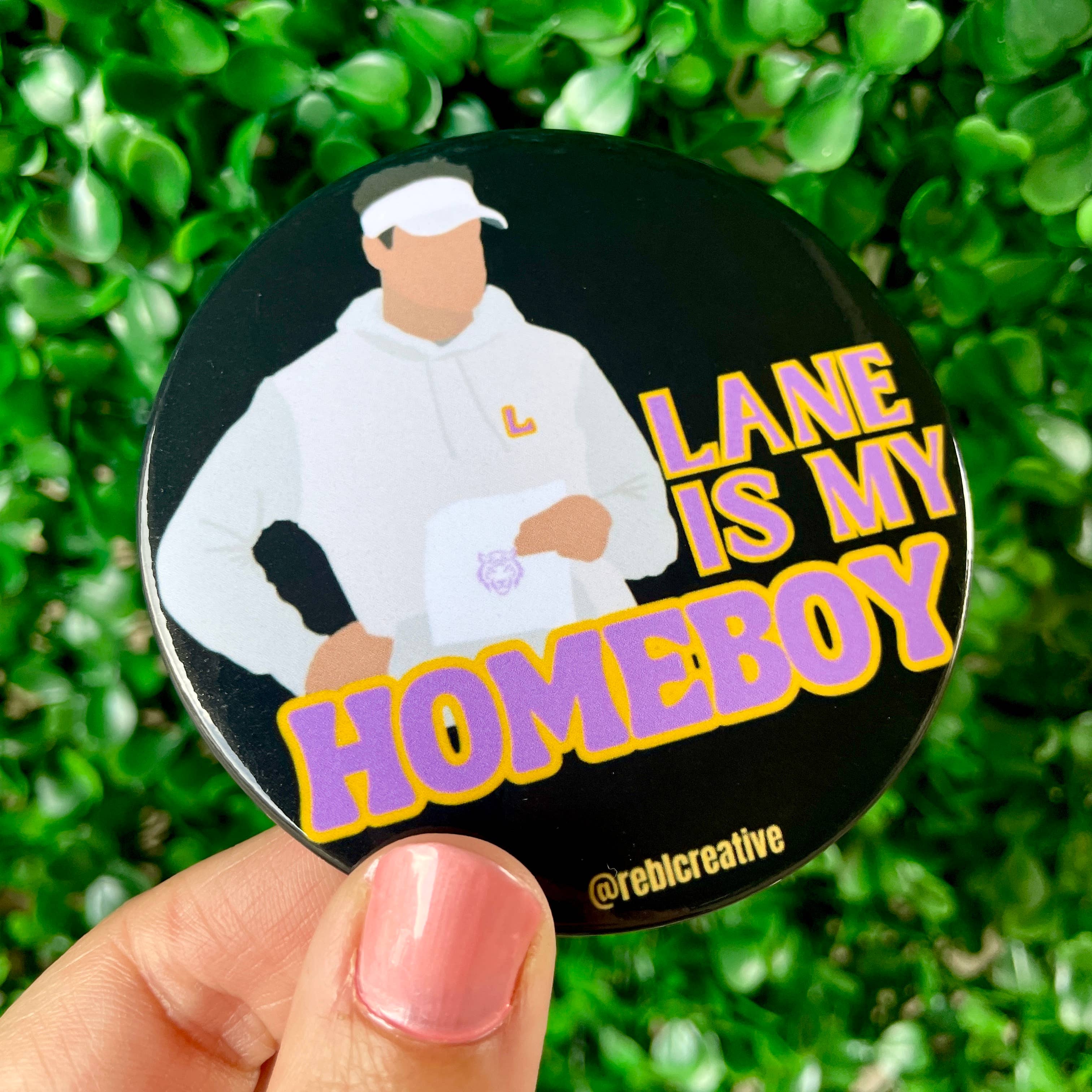 Homeboy - Lane - Game Day Button 3”-Dear Me Southern Boutique, located in DeRidder, Louisiana